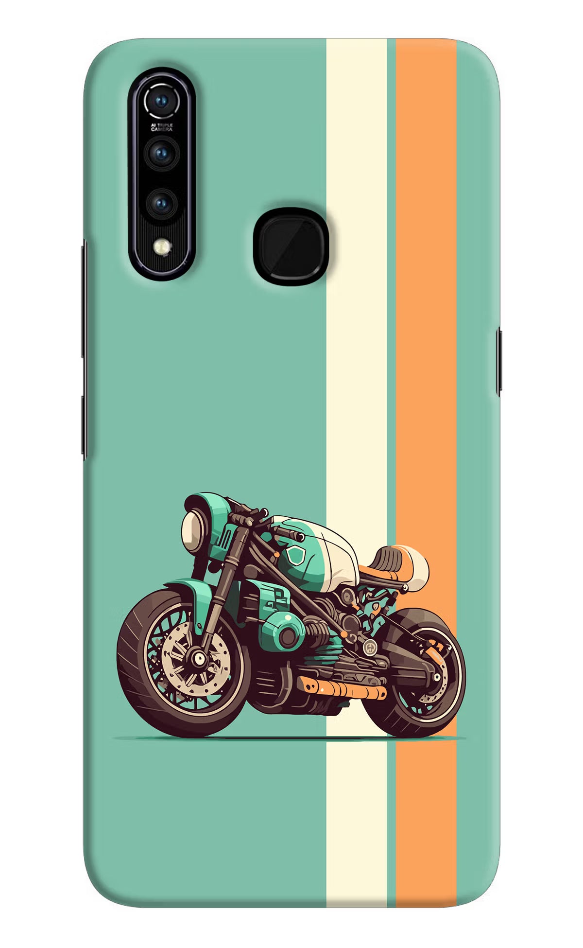 Striped Moto Drift Vivo Z1 Pro Back Cover - Striped Moto Drift Vivo Z1 Pro Hard Case Back Cover by Casekaro Striped Moto Drift Vivo Z1 Pro Hard Case Back Cover by Casekaro