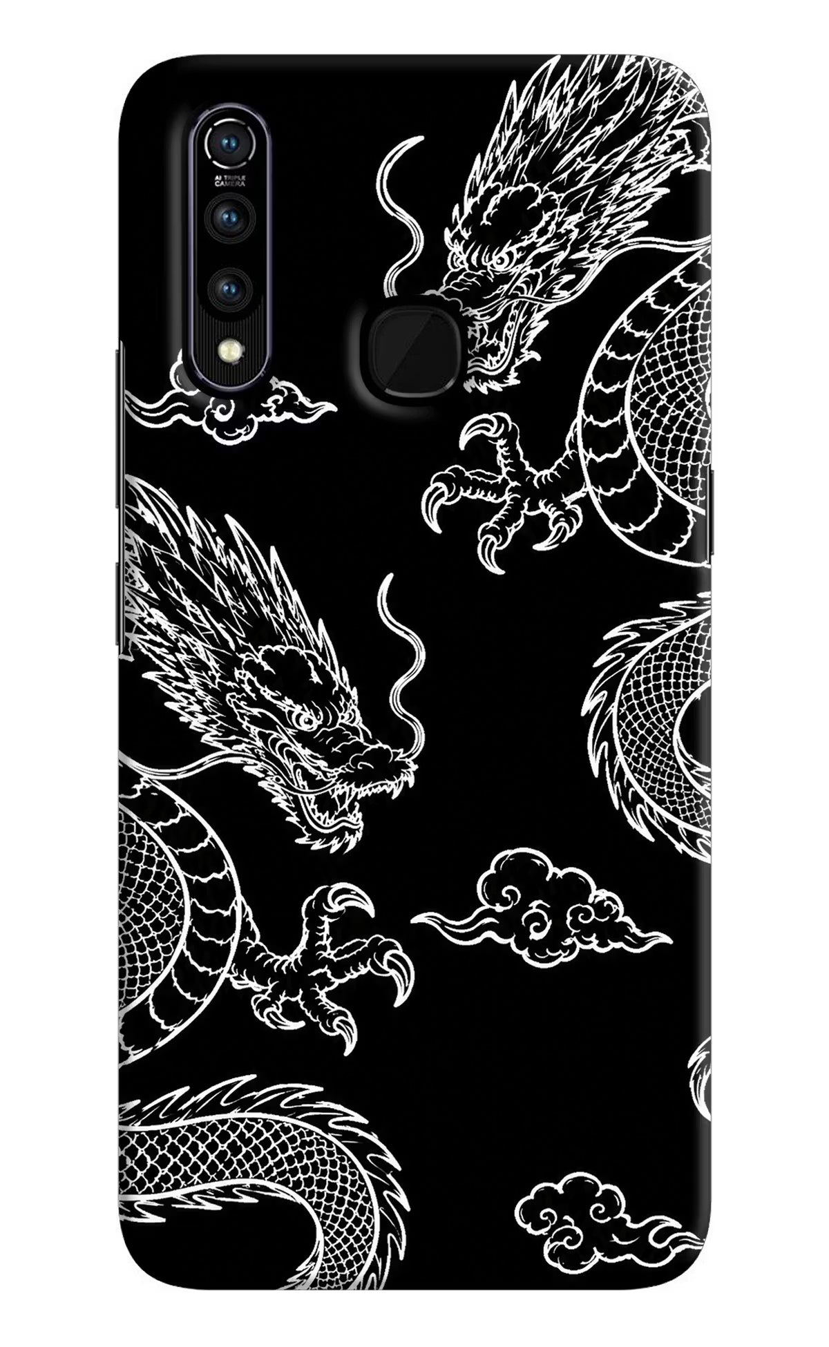 Twin Dragons Vivo Z1 Pro Back Cover - Twin Dragons Vivo Z1 Pro Hard Case Back Cover by Casekaro Twin Dragons Vivo Z1 Pro Hard Case Back Cover by Casekaro