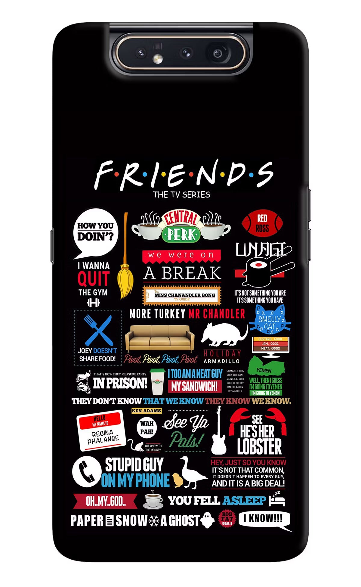 FRIENDS Samsung A80 Back Cover - FRIENDS Samsung A80 Hard Case Back Cover by Casekaro FRIENDS Samsung A80 Hard Case Back Cover by Casekaro