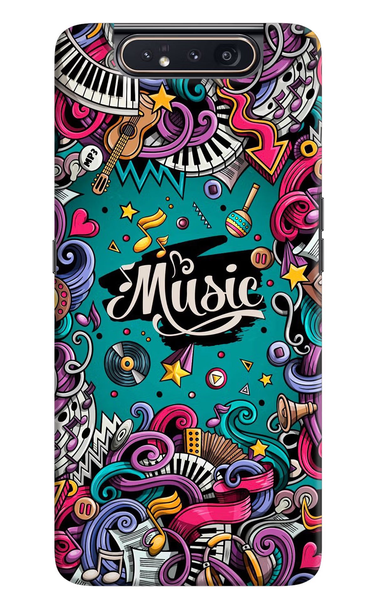 Music Graffiti Samsung A80 Back Cover - Music Graffiti Samsung A80 Hard Case Back Cover by Casekaro Music Graffiti Samsung A80 Hard Case Back Cover by Casekaro