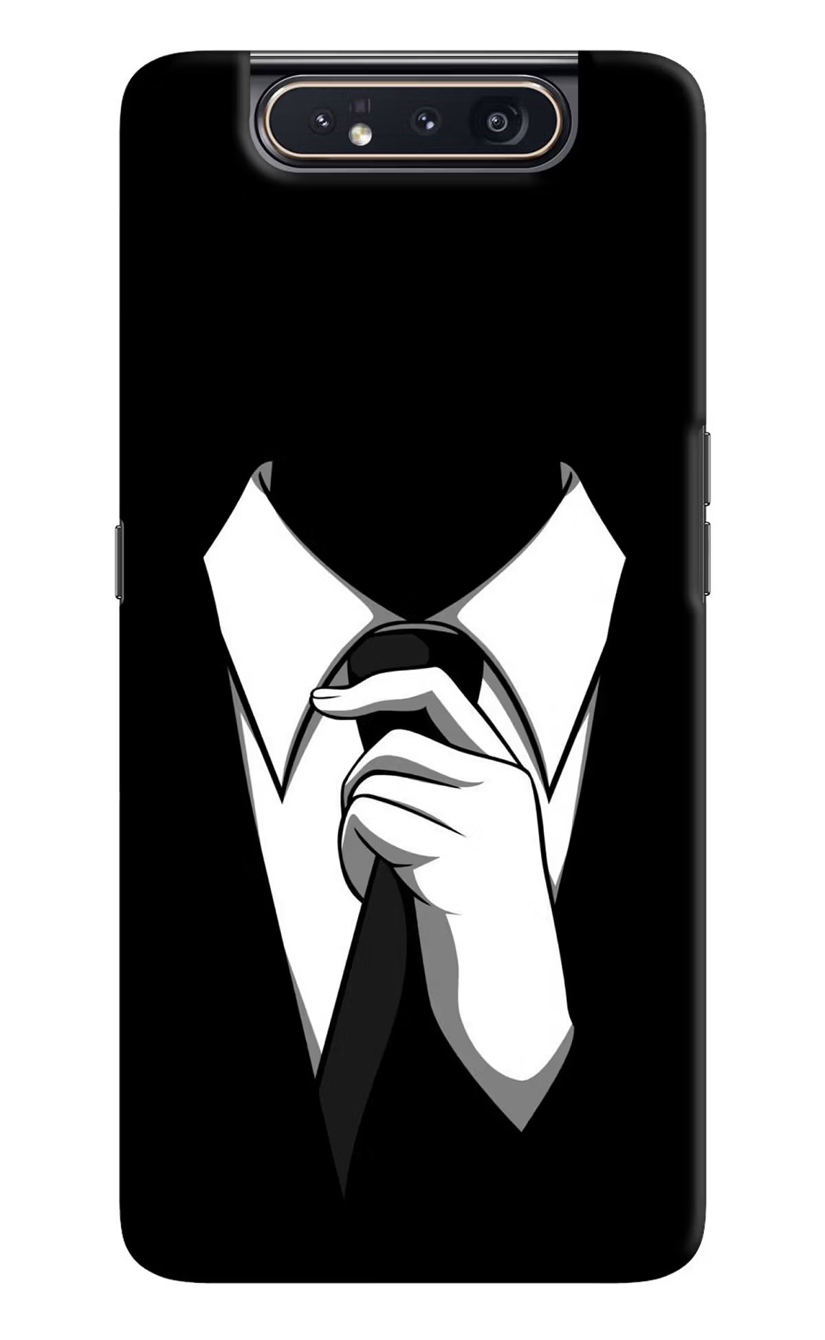 Black Tie Samsung A80 Back Cover - Black Tie Samsung A80 Hard Case Back Cover by Casekaro Black Tie Samsung A80 Hard Case Back Cover by Casekaro