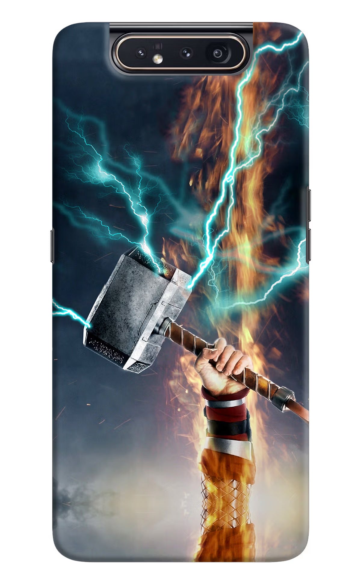 Thor Hammer Mjolnir Samsung A80 Back Cover - Thor Hammer Mjolnir Samsung A80 Hard Case Back Cover by Casekaro Thor Hammer Mjolnir Samsung A80 Hard Case Back Cover by Casekaro