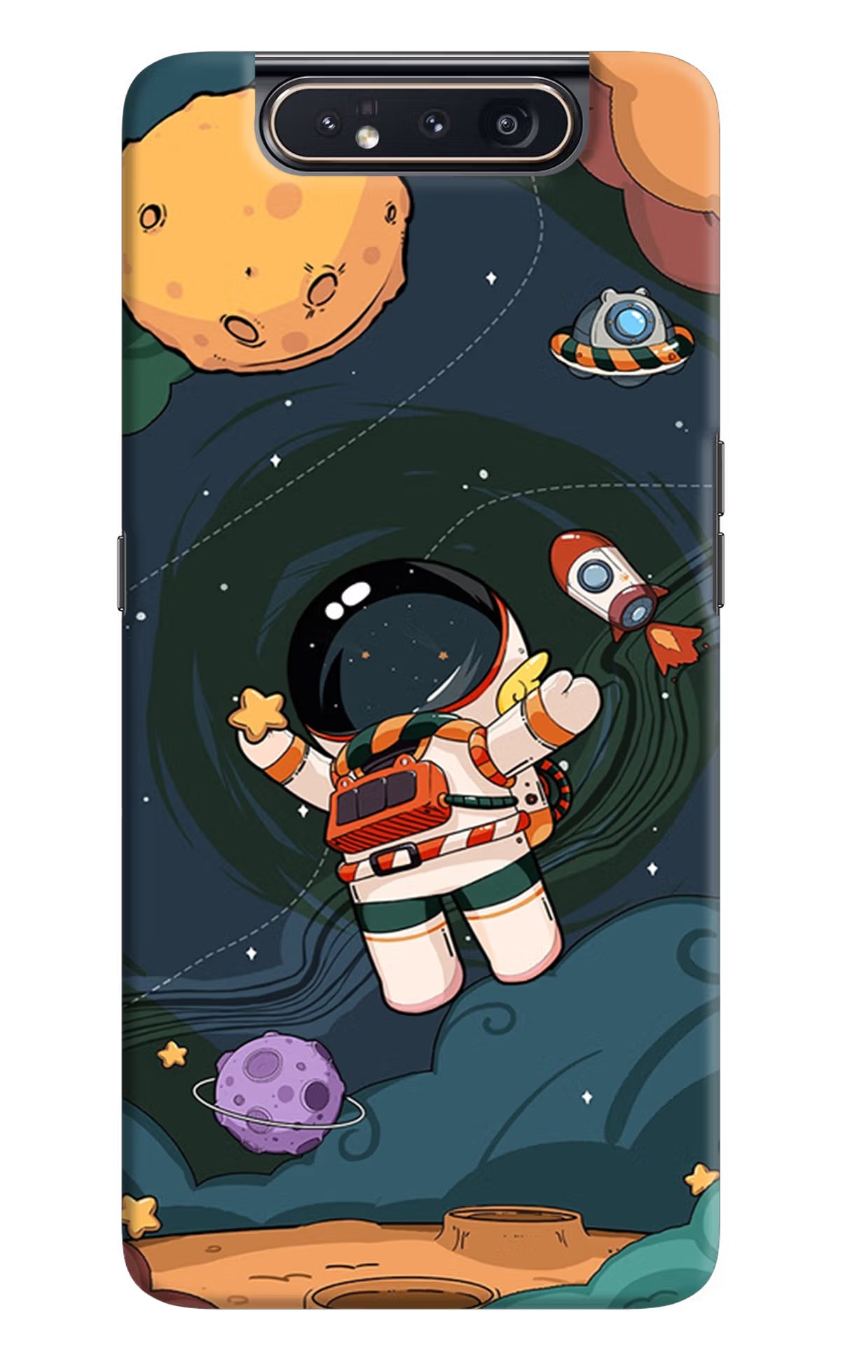 Cartoon Astronaut Samsung A80 Back Cover - Cartoon Astronaut Samsung A80 Hard Case Back Cover by Casekaro Cartoon Astronaut Samsung A80 Hard Case Back Cover by Casekaro