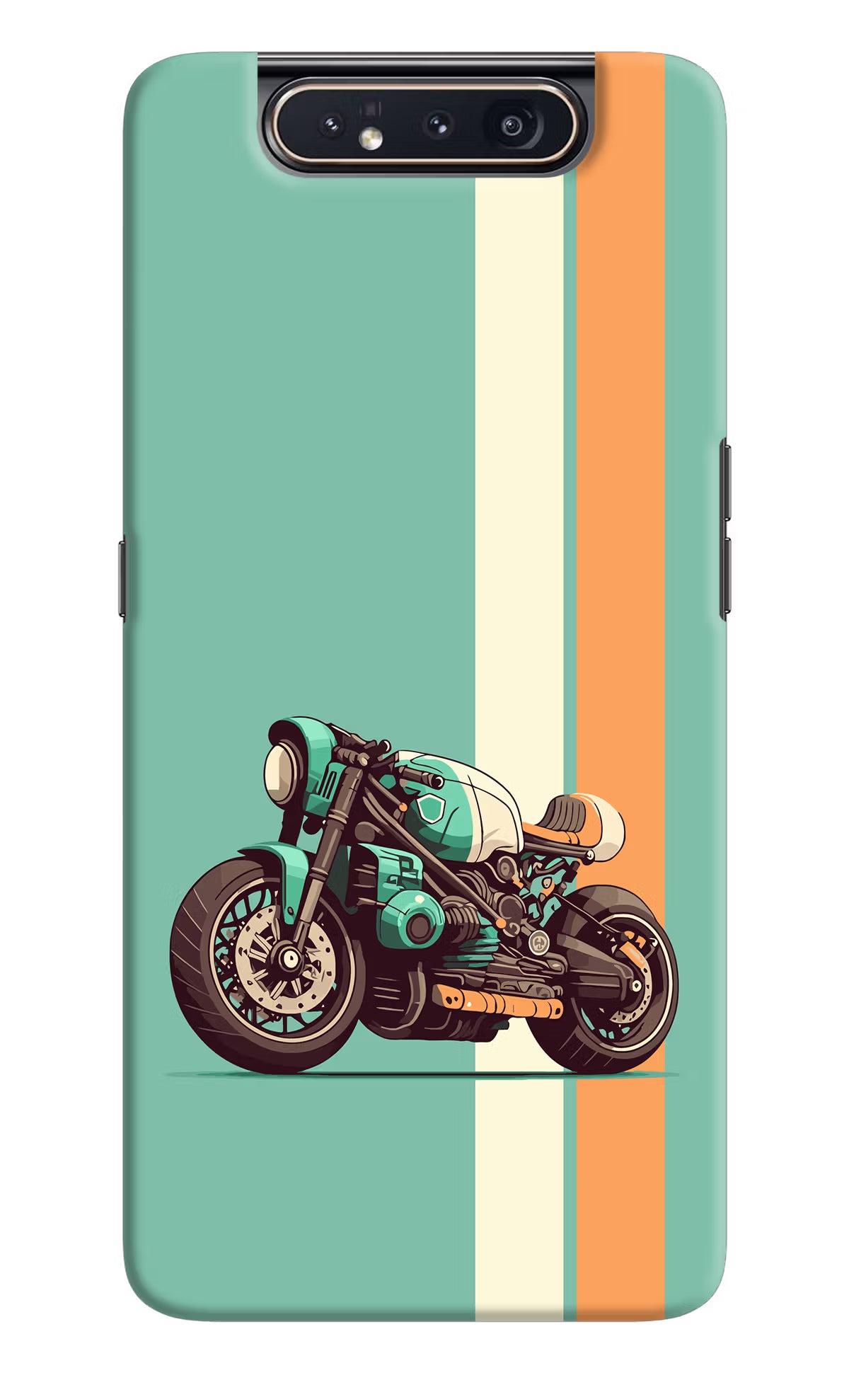 Striped Moto Drift Samsung A80 Back Cover - Striped Moto Drift Samsung A80 Hard Case Back Cover by Casekaro Striped Moto Drift Samsung A80 Hard Case Back Cover by Casekaro