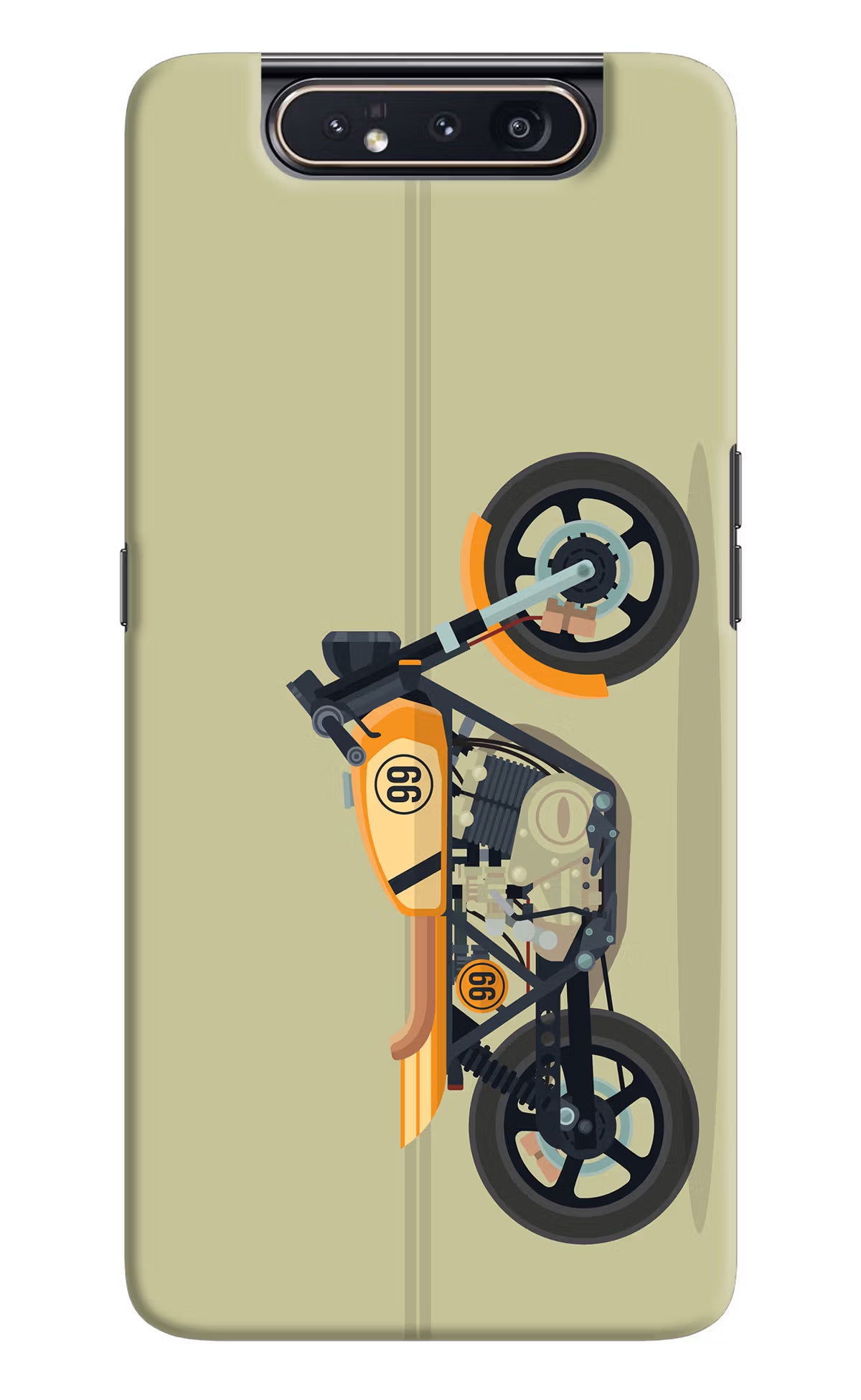 Vertical Speedster Samsung A80 Back Cover - Vertical Speedster Samsung A80 Hard Case Back Cover by Casekaro Vertical Speedster Samsung A80 Hard Case Back Cover by Casekaro