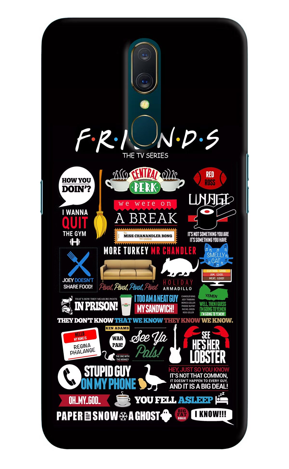 FRIENDS Oppo A9 Back Cover - FRIENDS Oppo A9 Hard Case Back Cover by Casekaro FRIENDS Oppo A9 Hard Case Back Cover by Casekaro