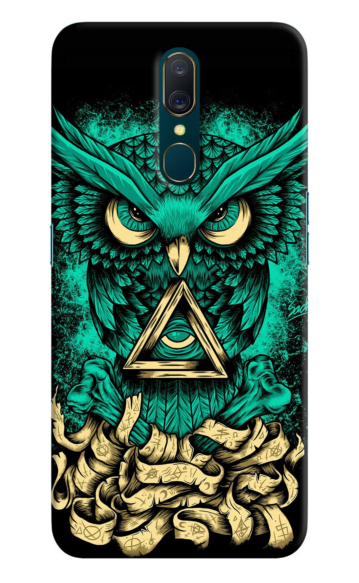 Green Owl Oppo A9 Back Cover - Green Owl Oppo A9 Hard Case Back Cover by Casekaro Green Owl Oppo A9 Hard Case Back Cover by Casekaro