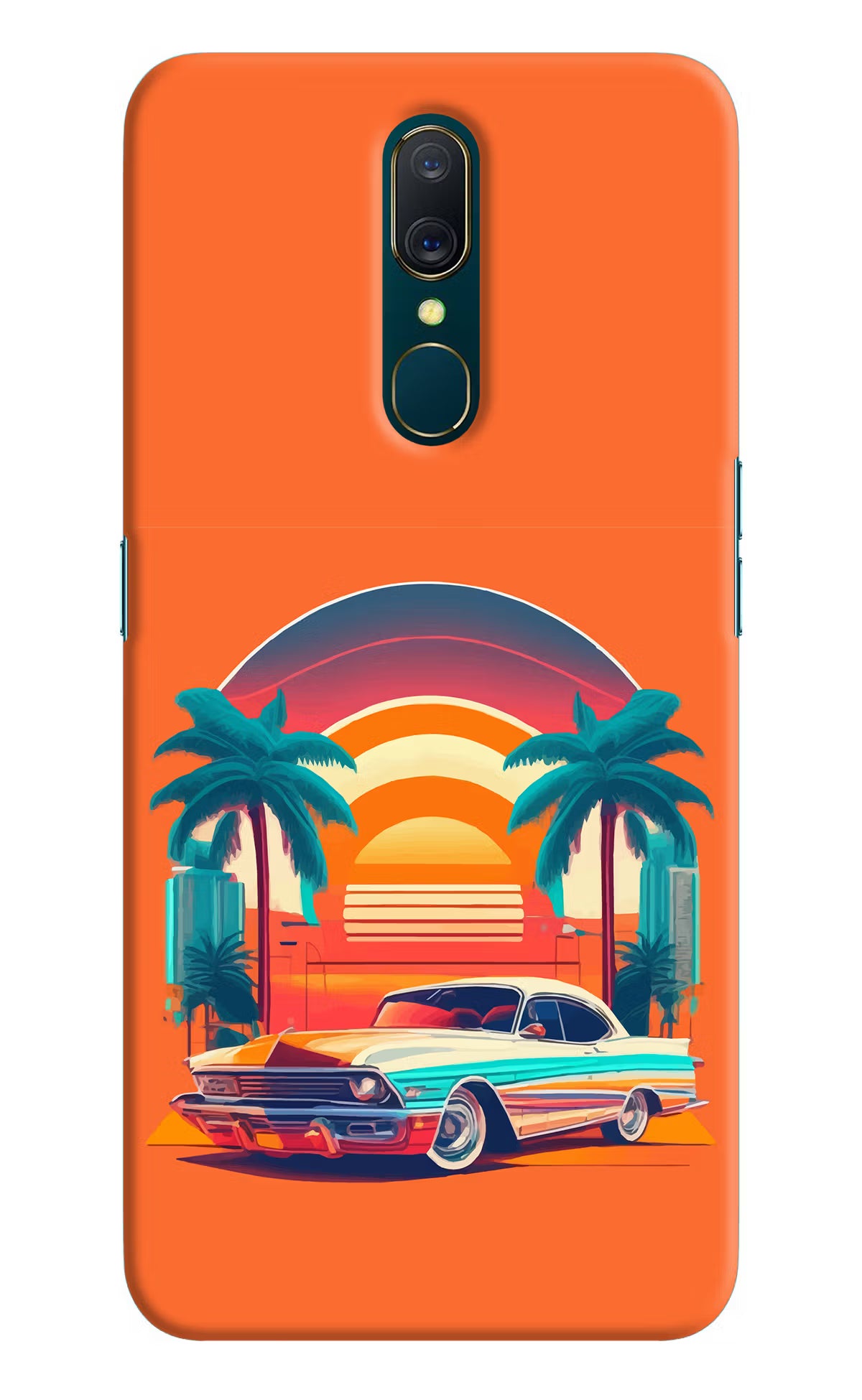 Palm Drive 80s Oppo A9 Back Cover - Palm Drive 80s Oppo A9 Hard Case Back Cover by Casekaro Palm Drive 80s Oppo A9 Hard Case Back Cover by Casekaro