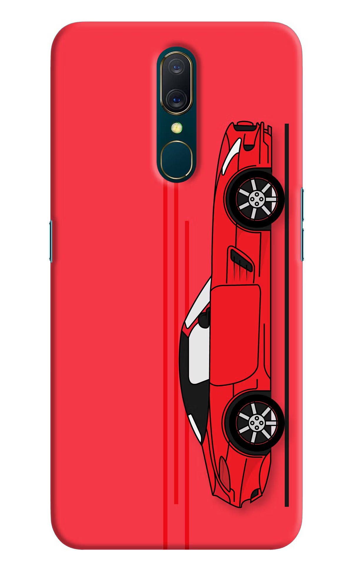 Red Velocity Oppo A9 Back Cover - Red Velocity Oppo A9 Hard Case Back Cover by Casekaro Red Velocity Oppo A9 Hard Case Back Cover by Casekaro