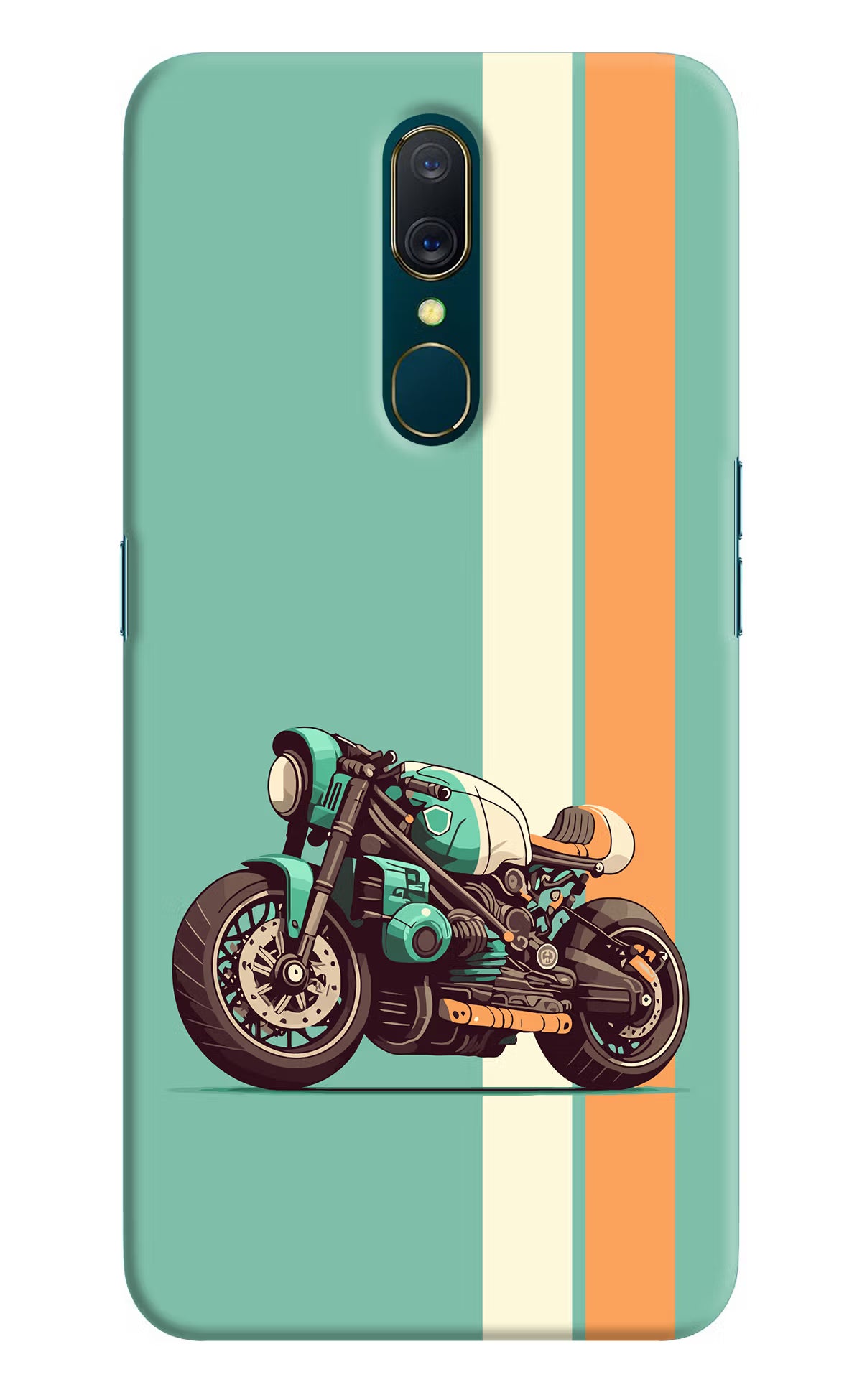 Striped Moto Drift Oppo A9 Back Cover - Striped Moto Drift Oppo A9 Hard Case Back Cover by Casekaro Striped Moto Drift Oppo A9 Hard Case Back Cover by Casekaro