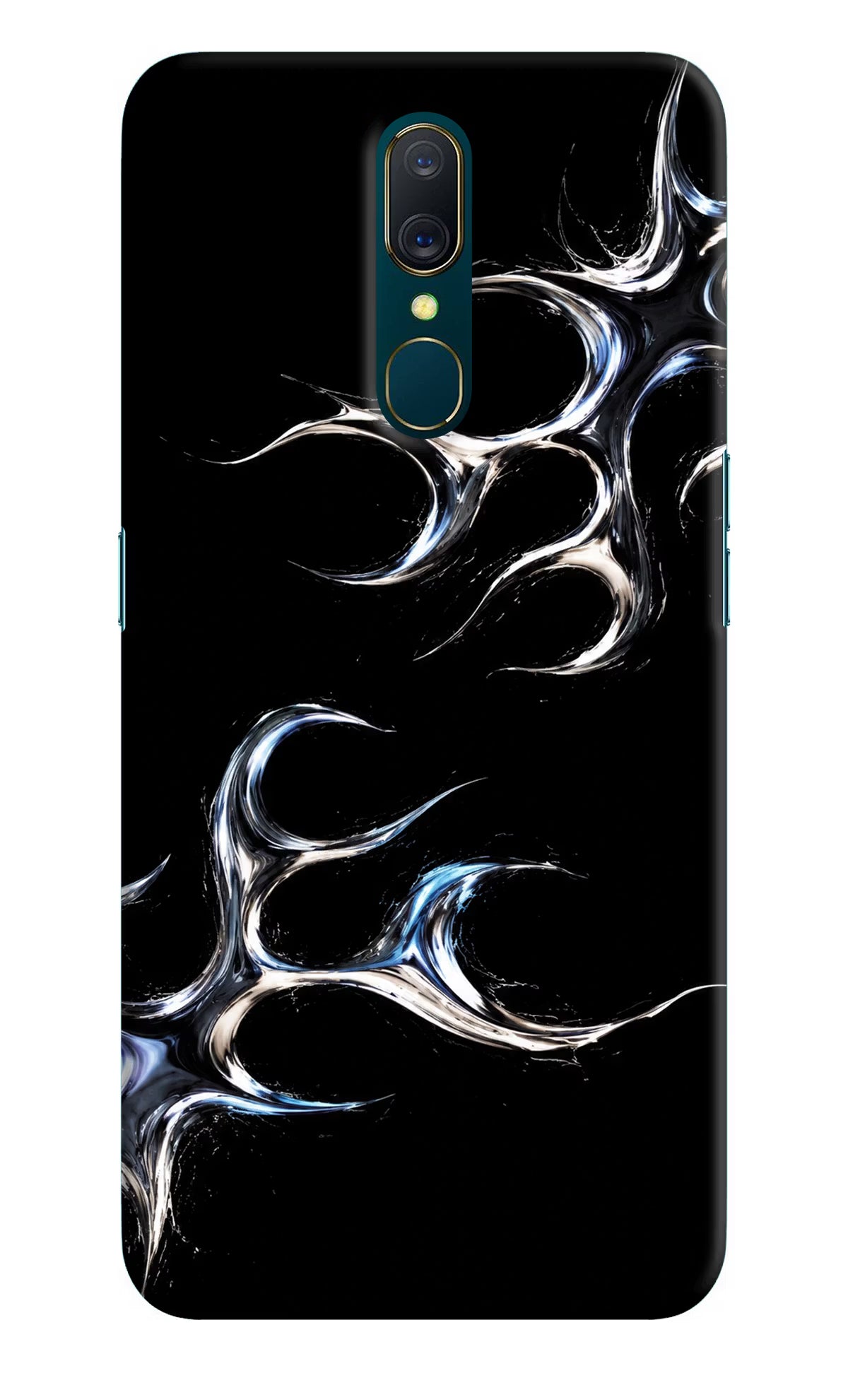 Chrome Tribal Oppo A9 Back Cover - Chrome Tribal Oppo A9 Hard Case Back Cover by Casekaro Chrome Tribal Oppo A9 Hard Case Back Cover by Casekaro