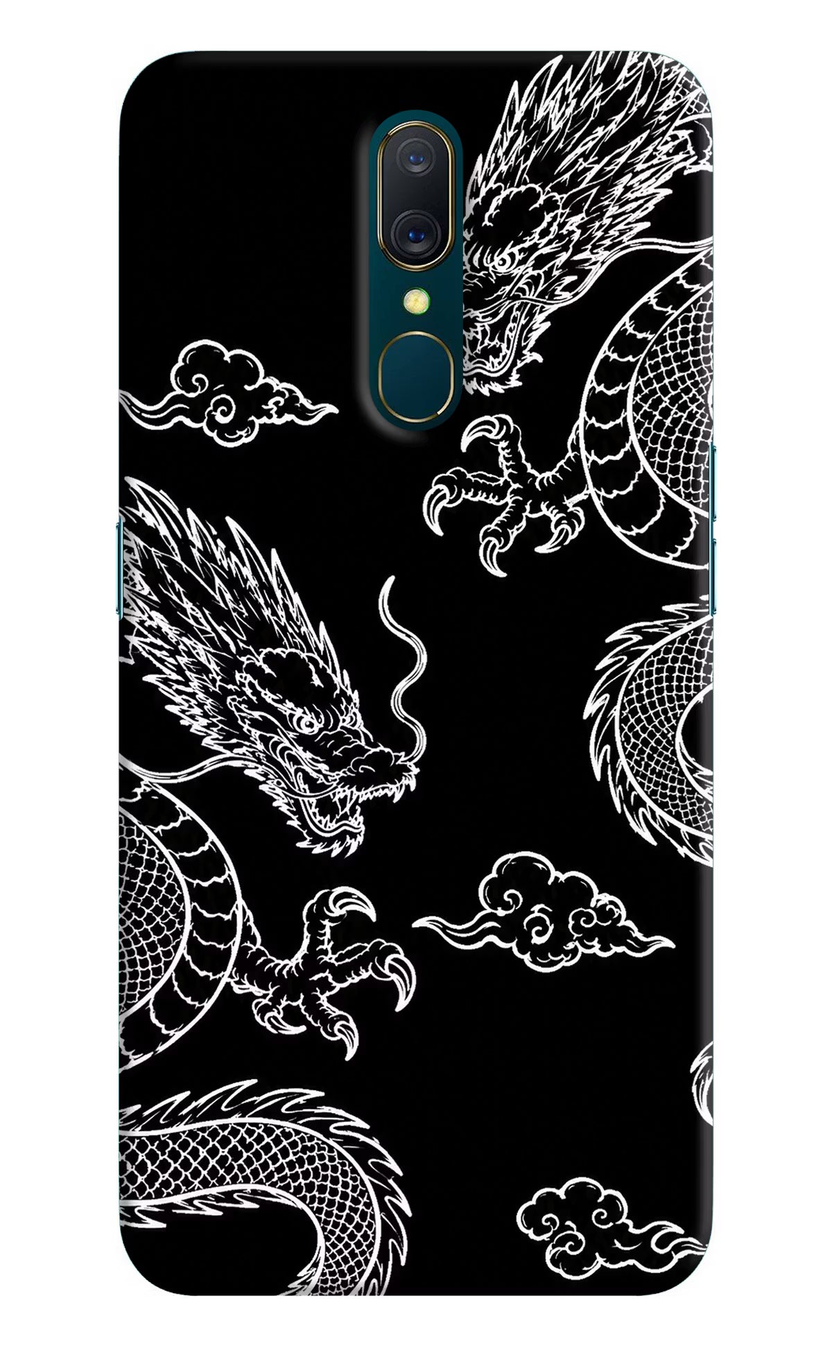 Twin Dragons Oppo A9 Back Cover - Twin Dragons Oppo A9 Hard Case Back Cover by Casekaro Twin Dragons Oppo A9 Hard Case Back Cover by Casekaro