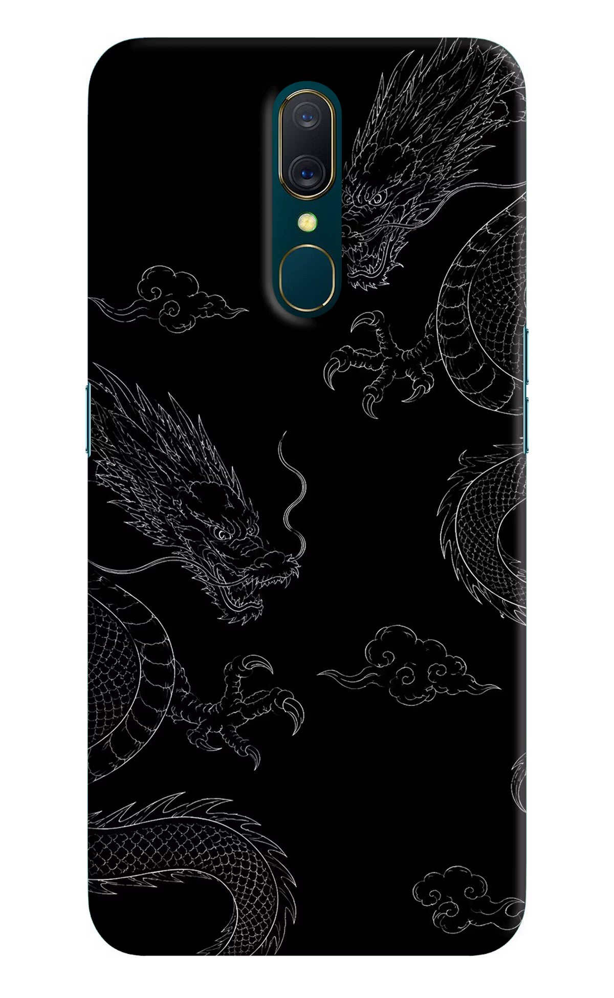 Twin Dragons Oppo A9 Back Cover - Twin Dragons Oppo A9 Hard Case Back Cover by Casekaro Twin Dragons Oppo A9 Hard Case Back Cover by Casekaro