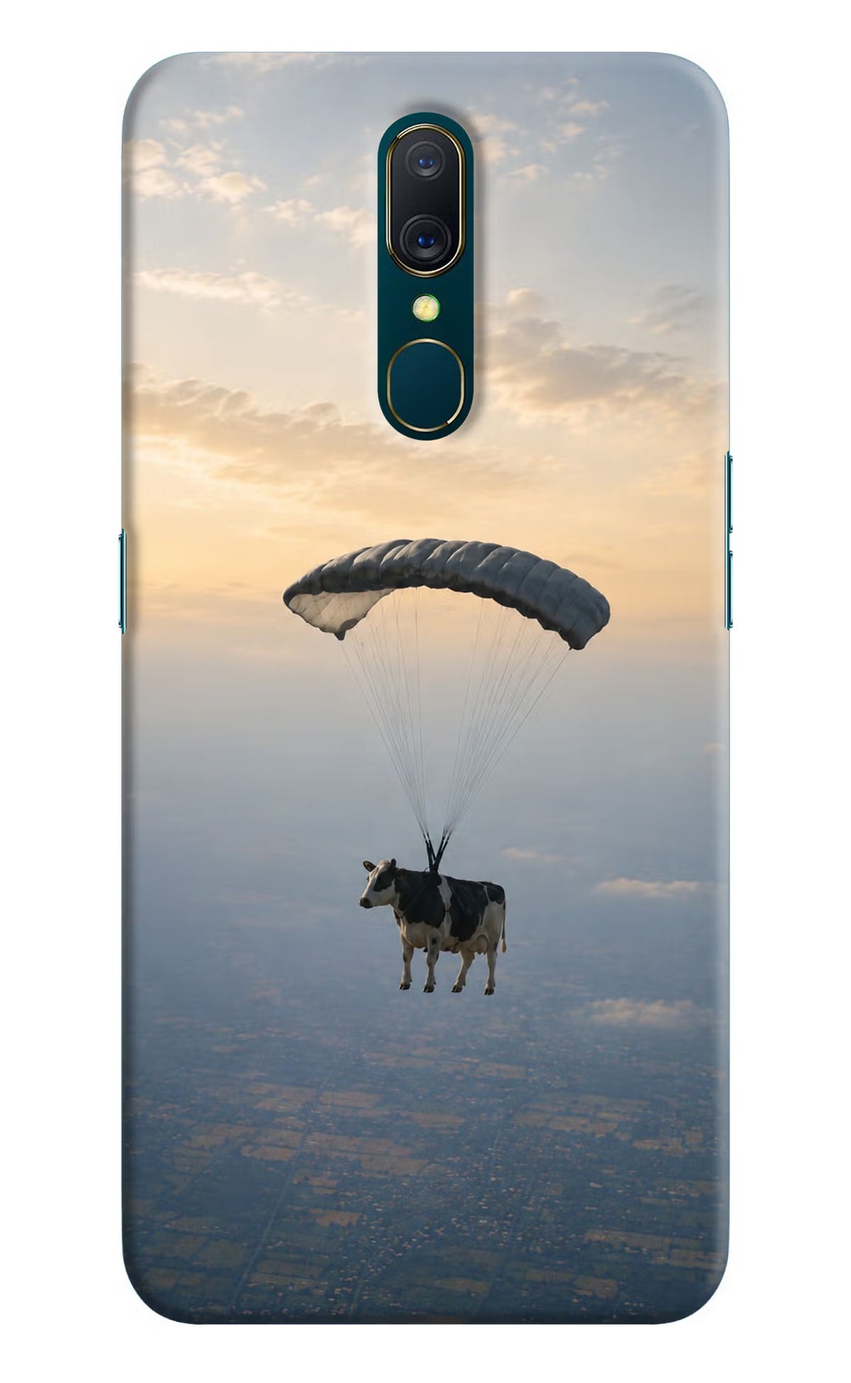 Skydiving Cow Oppo A9 Back Cover - Skydiving Cow Oppo A9 Back Cover Skydiving Cow Oppo A9 Back Cover