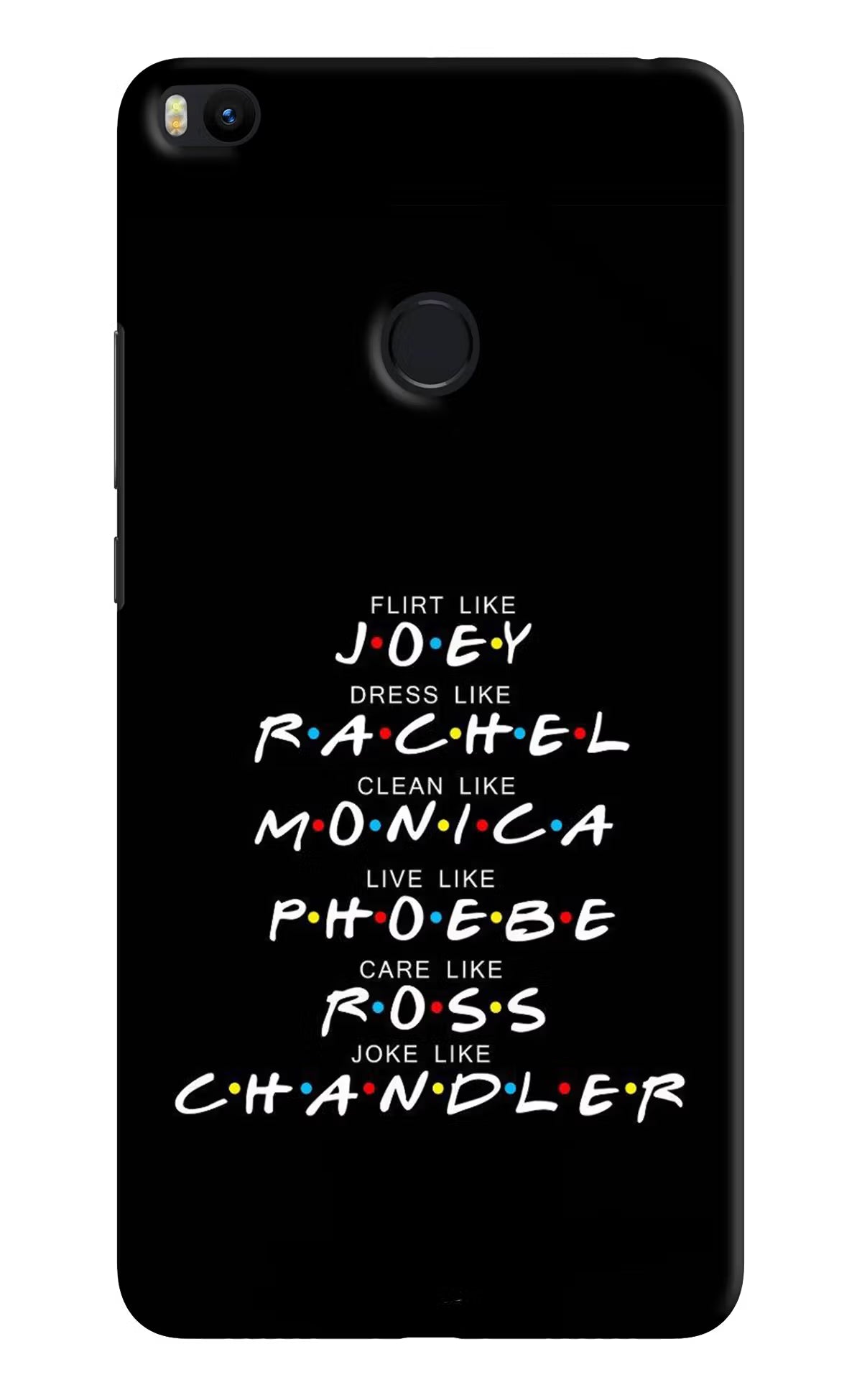 FRIENDS Character Mi Max 2 Back Cover - FRIENDS Character Mi Max 2 Hard Case Back Cover by Casekaro FRIENDS Character Mi Max 2 Hard Case Back Cover by Casekaro