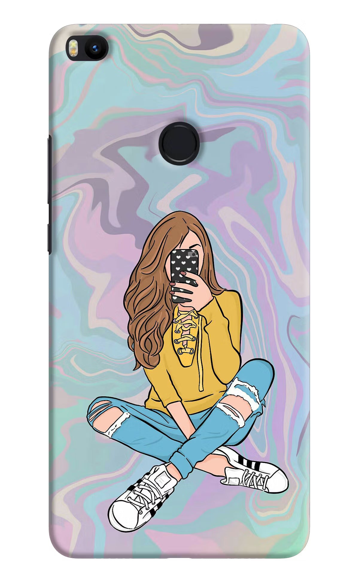 Selfie Girl Mi Max 2 Back Cover - Selfie Girl Mi Max 2 Hard Case Back Cover by Casekaro Selfie Girl Mi Max 2 Hard Case Back Cover by Casekaro