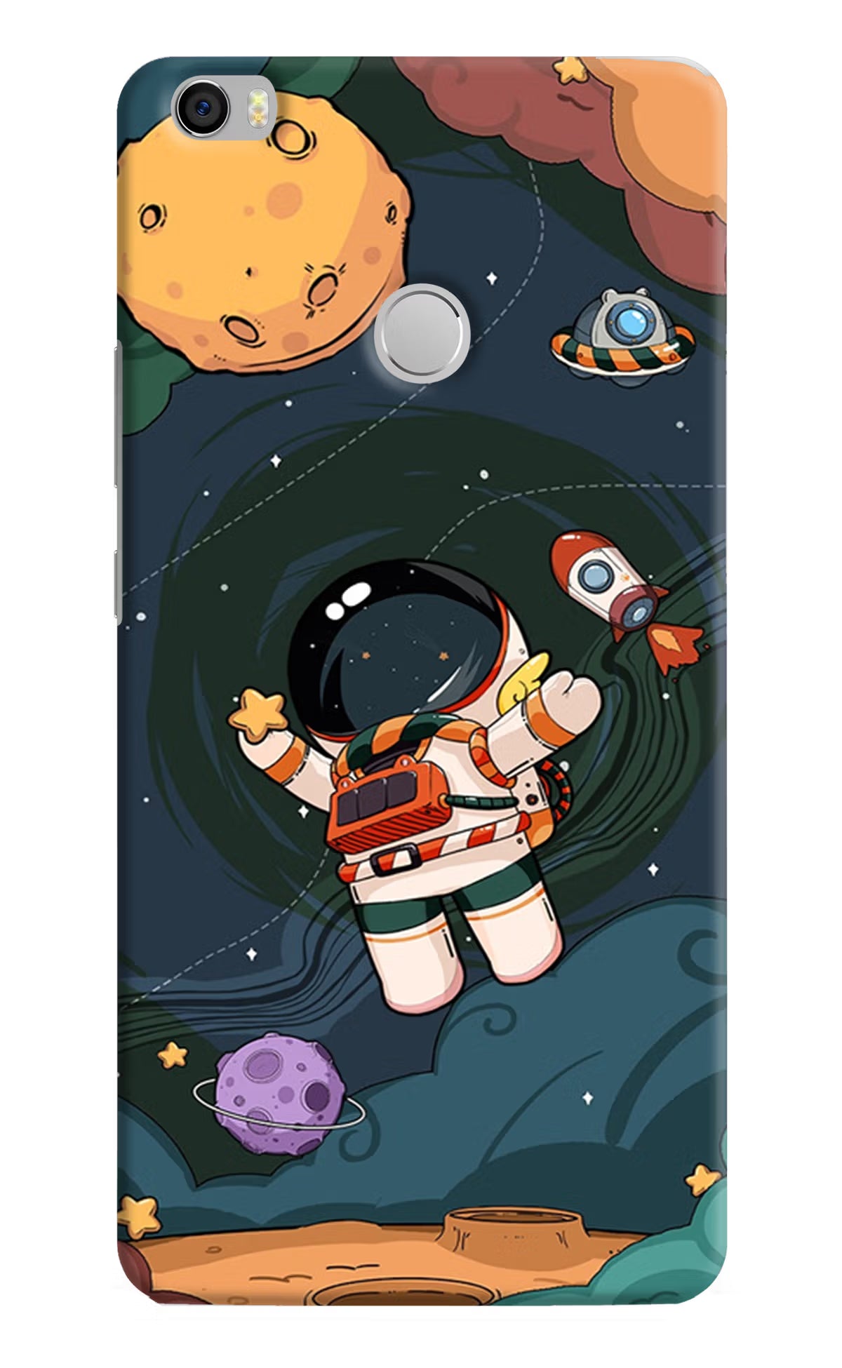Cartoon Astronaut Mi Max Back Cover - Cartoon Astronaut Mi Max Hard Case Back Cover by Casekaro Cartoon Astronaut Mi Max Hard Case Back Cover by Casekaro