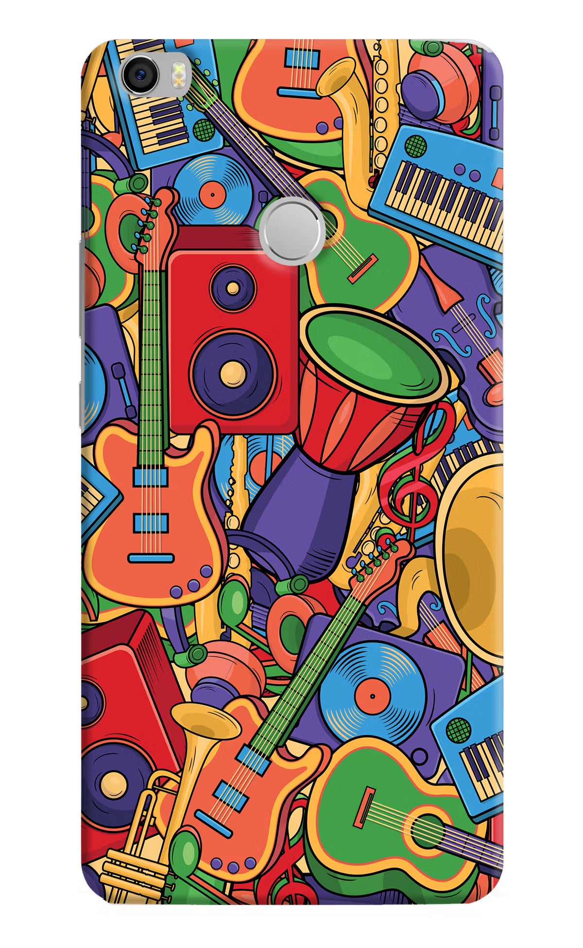Music Instrument Doodle Mi Max Back Cover - Music Instrument Doodle Mi Max Hard Case Back Cover by Casekaro Music Instrument Doodle Mi Max Hard Case Back Cover by Casekaro