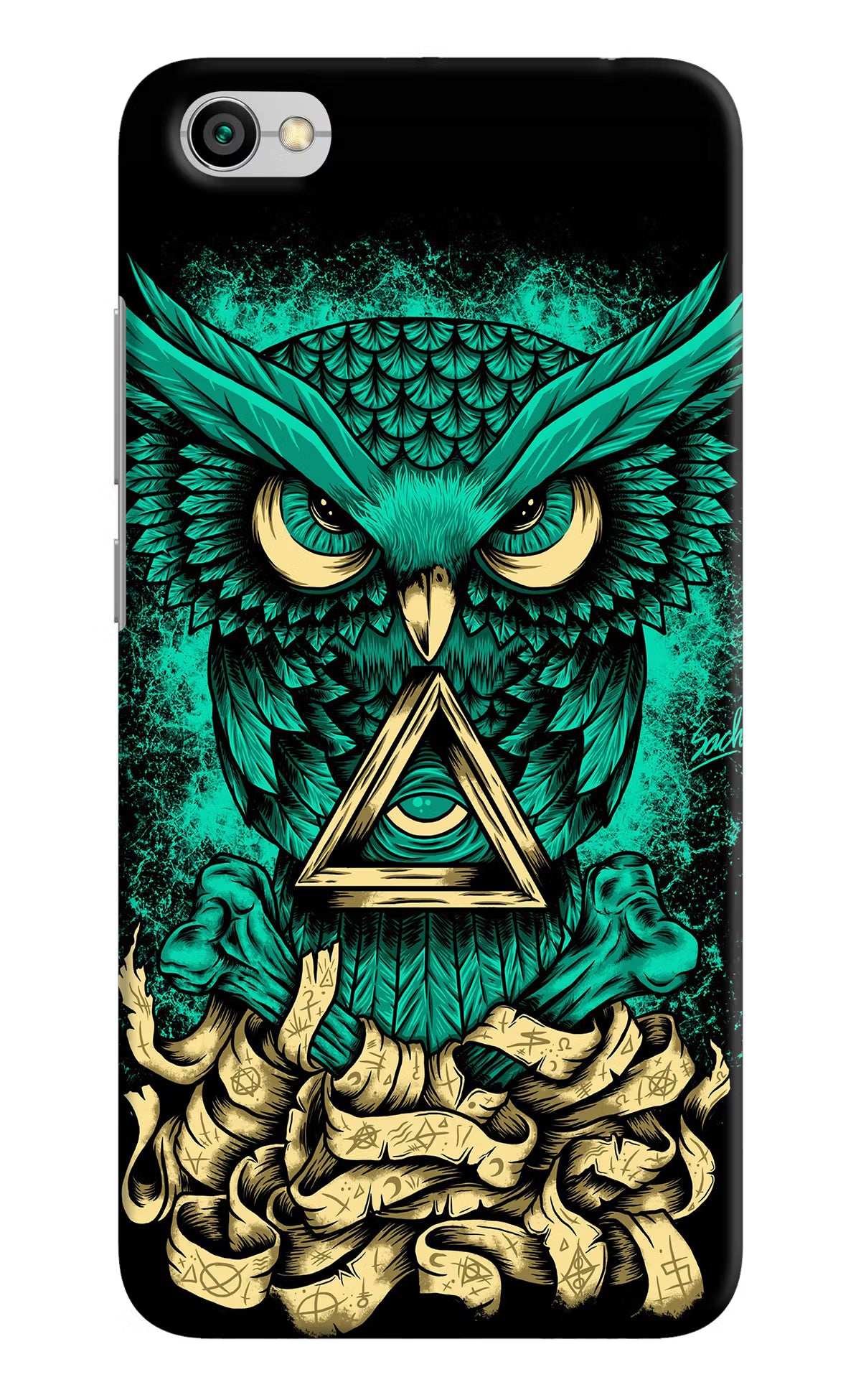 Green Owl Redmi Y1 Lite Back Cover - Green Owl Redmi Y1 Lite Hard Case Back Cover by Casekaro Green Owl Redmi Y1 Lite Hard Case Back Cover by Casekaro