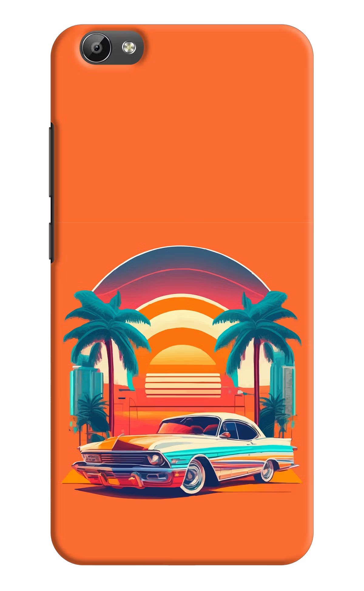 Palm Drive 80s Vivo Y66 Back Cover - Palm Drive 80s Vivo Y66 Hard Case Back Cover by Casekaro Palm Drive 80s Vivo Y66 Hard Case Back Cover by Casekaro