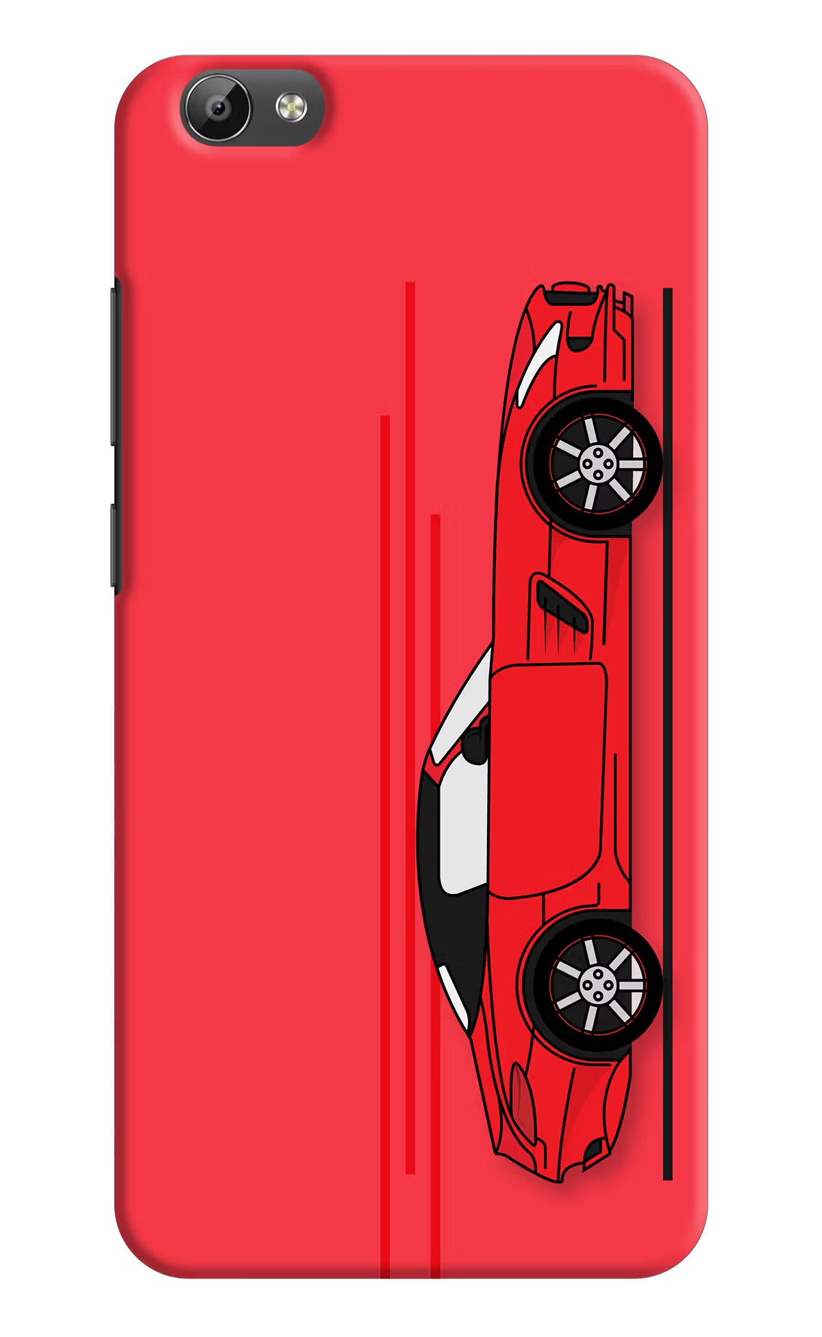 Red Velocity Vivo Y66 Back Cover - Red Velocity Vivo Y66 Hard Case Back Cover by Casekaro Red Velocity Vivo Y66 Hard Case Back Cover by Casekaro