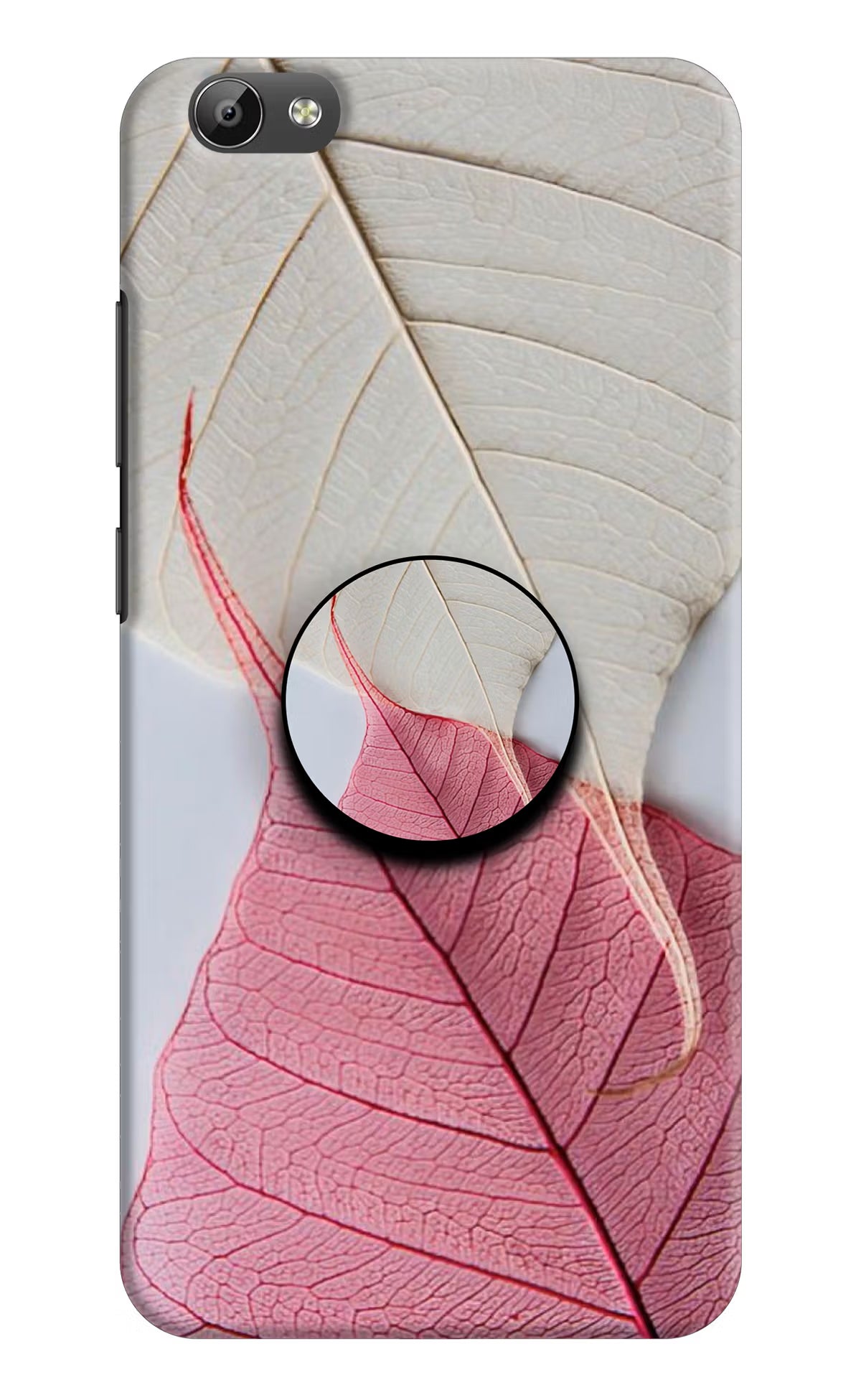 White Pink Leaf Vivo Y66 Pop Case - White Pink Leaf Vivo Y66 Pop Case by Casekaro White Pink Leaf Vivo Y66 Pop Case by Casekaro