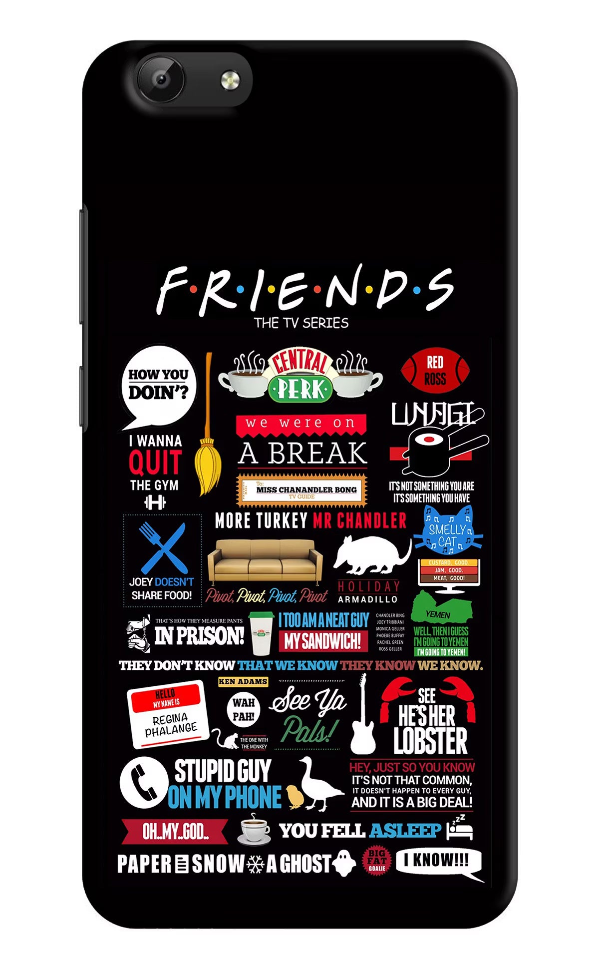 FRIENDS Vivo Y69 Back Cover - FRIENDS Vivo Y69 Hard Case Back Cover by Casekaro FRIENDS Vivo Y69 Hard Case Back Cover by Casekaro