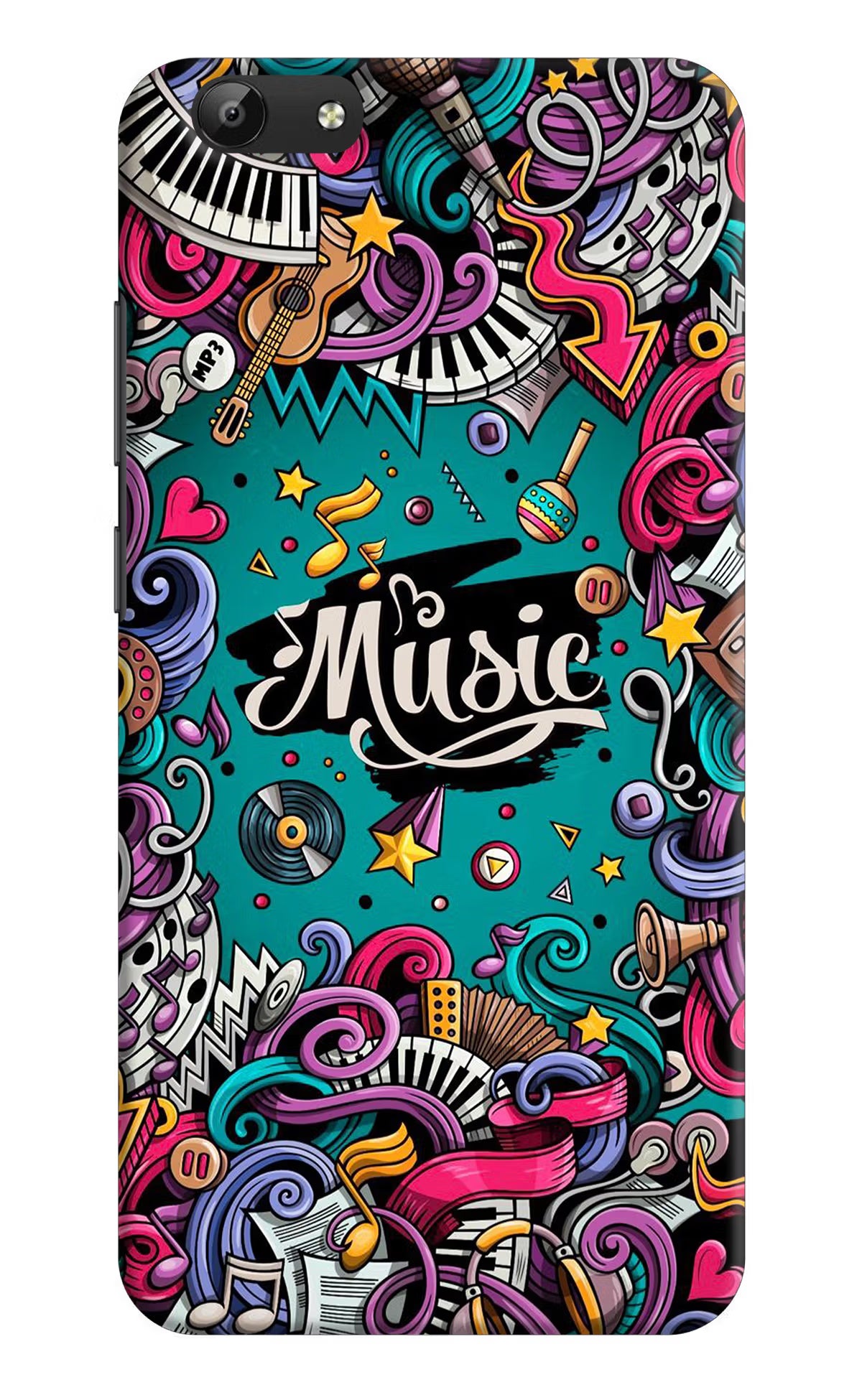 Music Graffiti Vivo Y69 Back Cover - Music Graffiti Vivo Y69 Hard Case Back Cover by Casekaro Music Graffiti Vivo Y69 Hard Case Back Cover by Casekaro