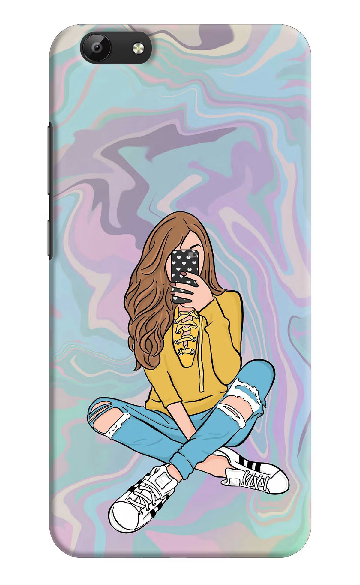 Selfie Girl Vivo Y69 Back Cover - Selfie Girl Vivo Y69 Hard Case Back Cover by Casekaro Selfie Girl Vivo Y69 Hard Case Back Cover by Casekaro