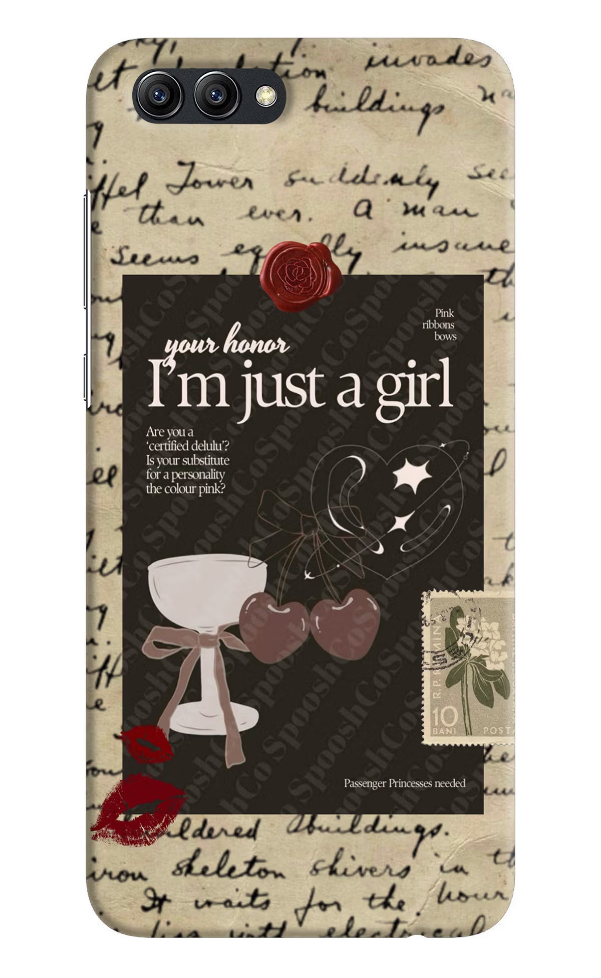 I am just a girl Honor View 10 Back Cover - I am just a girl Honor View 10 Hard Case Back Cover by Casekaro I am just a girl Honor View 10 Hard Case Back Cover by Casekaro