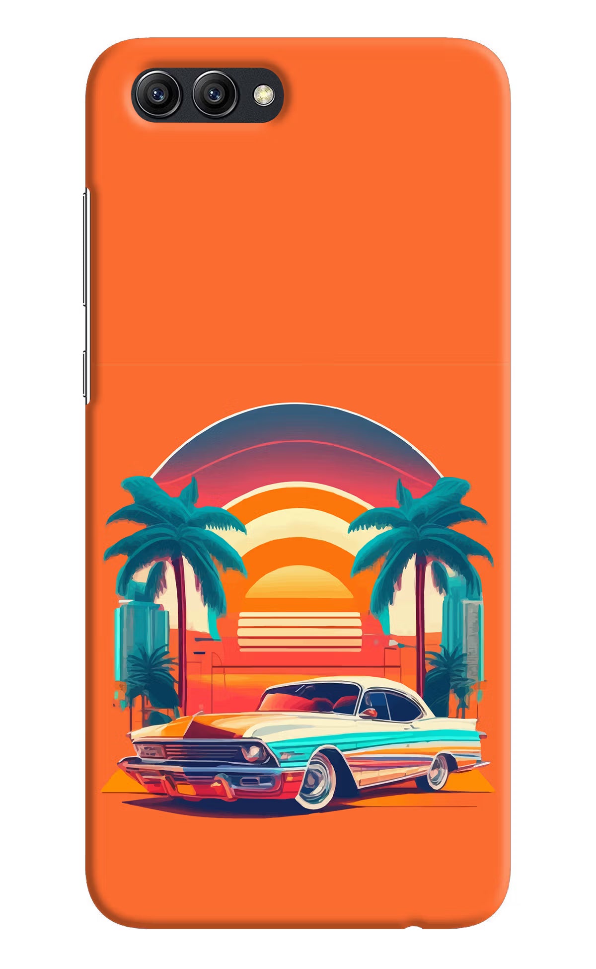 Palm Drive 80s Honor View 10 Back Cover - Palm Drive 80s Honor View 10 Hard Case Back Cover by Casekaro Palm Drive 80s Honor View 10 Hard Case Back Cover by Casekaro
