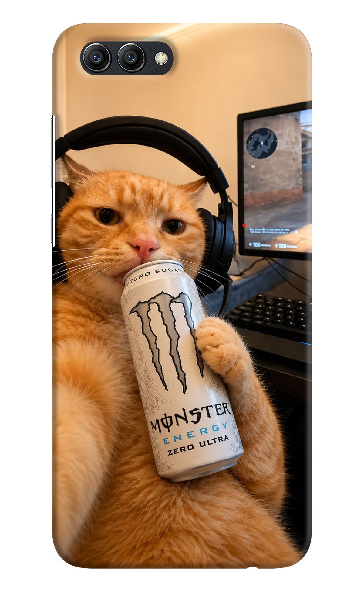 Gamer Cat Energy Honor View 10 Back Cover - Gamer Cat Energy Honor View 10 Back Cover Gamer Cat Energy Honor View 10 Back Cover