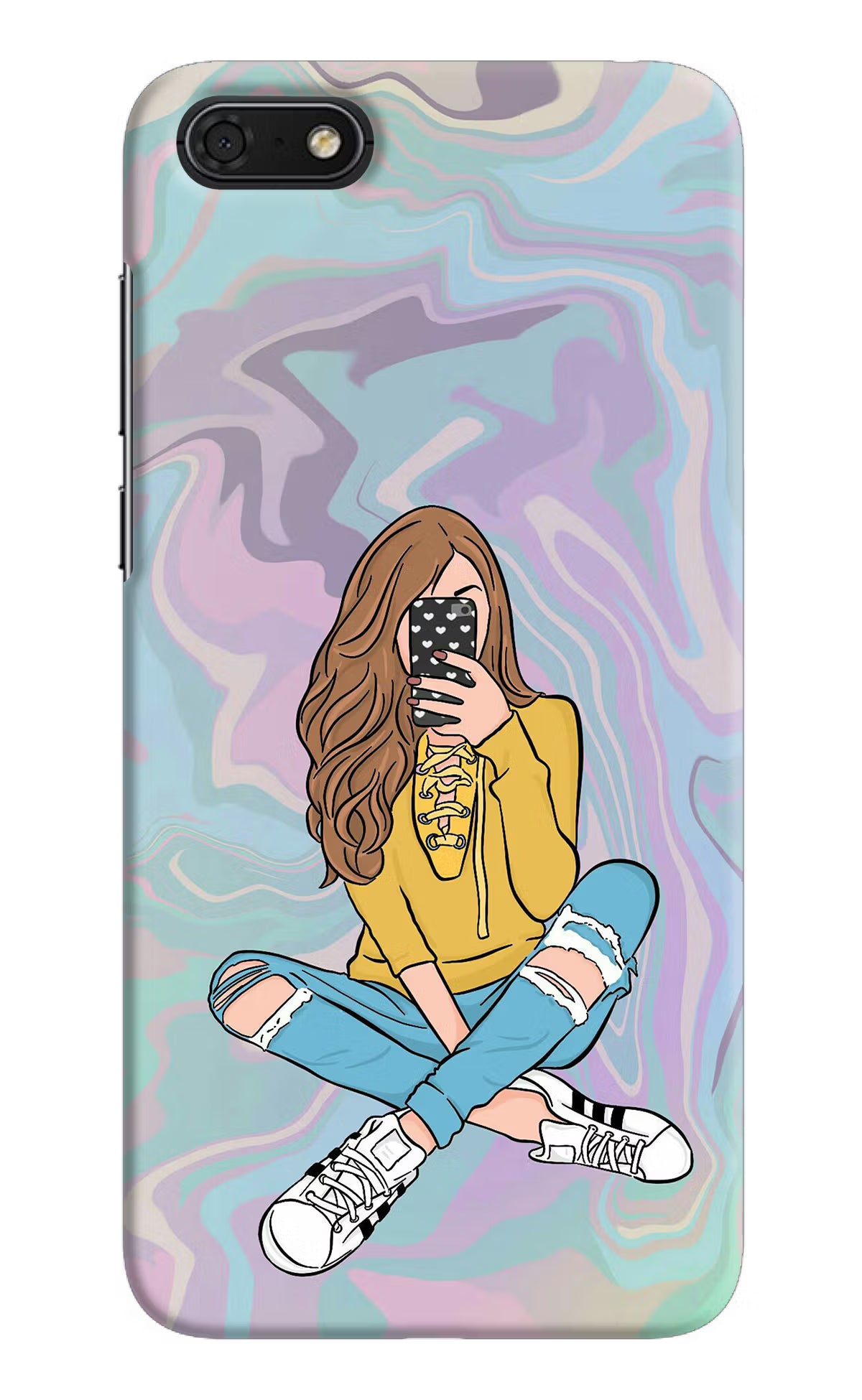 Selfie Girl Honor 7S Back Cover - Selfie Girl Honor 7S Hard Case Back Cover by Casekaro Selfie Girl Honor 7S Hard Case Back Cover by Casekaro