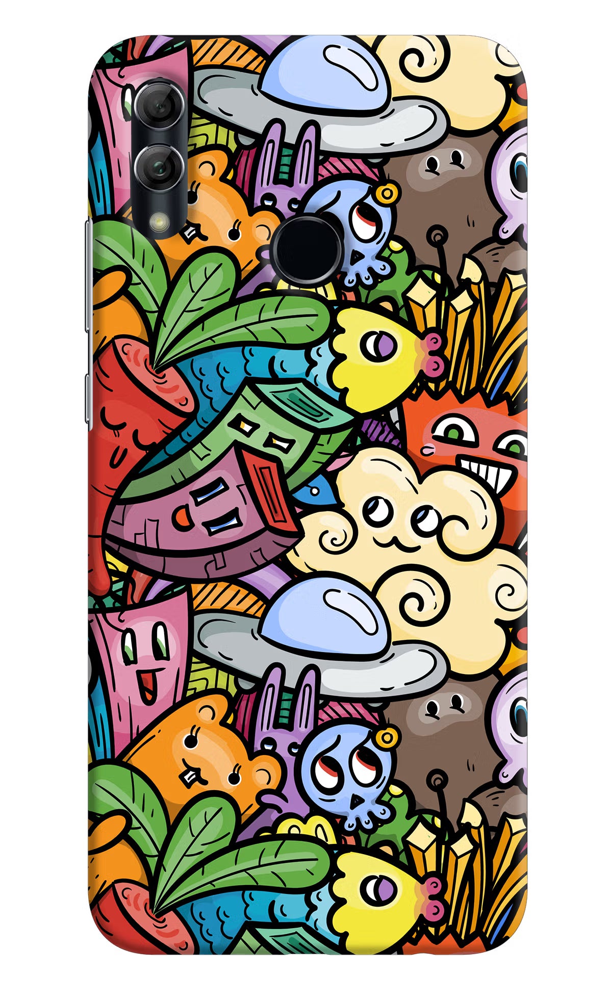 Veggie Doodle Honor 10 Lite Back Cover - Veggie Doodle Honor 10 Lite Hard Case Back Cover by Casekaro Veggie Doodle Honor 10 Lite Hard Case Back Cover by Casekaro