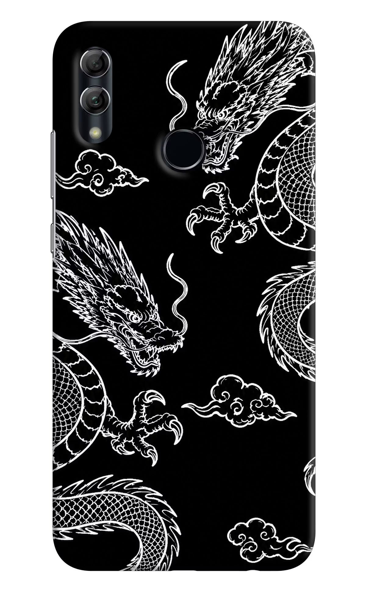 Twin Dragons Honor 10 Lite Back Cover - Twin Dragons Honor 10 Lite Hard Case Back Cover by Casekaro Twin Dragons Honor 10 Lite Hard Case Back Cover by Casekaro
