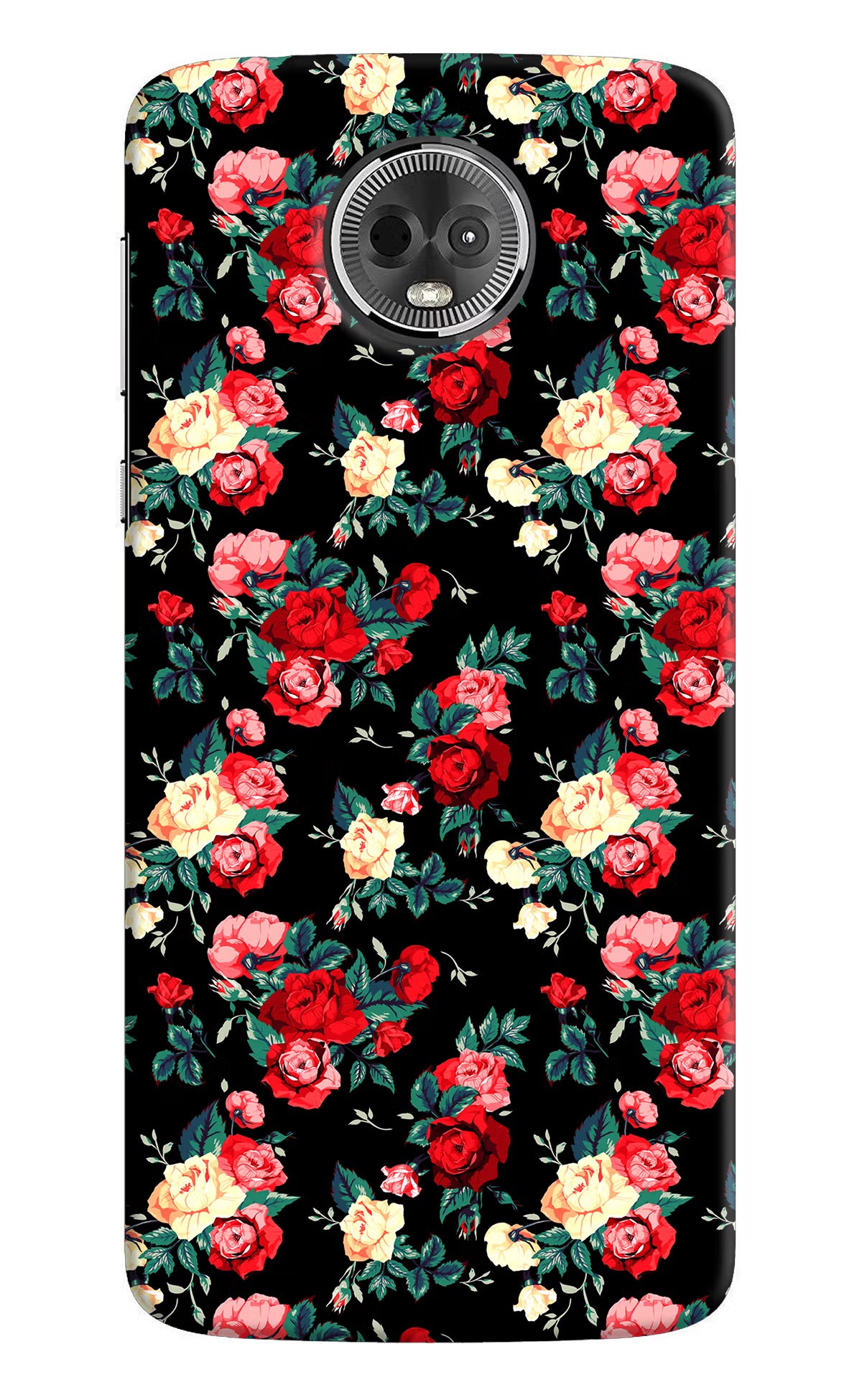 Rose Pattern Moto E5 Plus Back Cover - Rose Pattern Moto E5 Plus Hard Case Back Cover by Casekaro Rose Pattern Moto E5 Plus Hard Case Back Cover by Casekaro