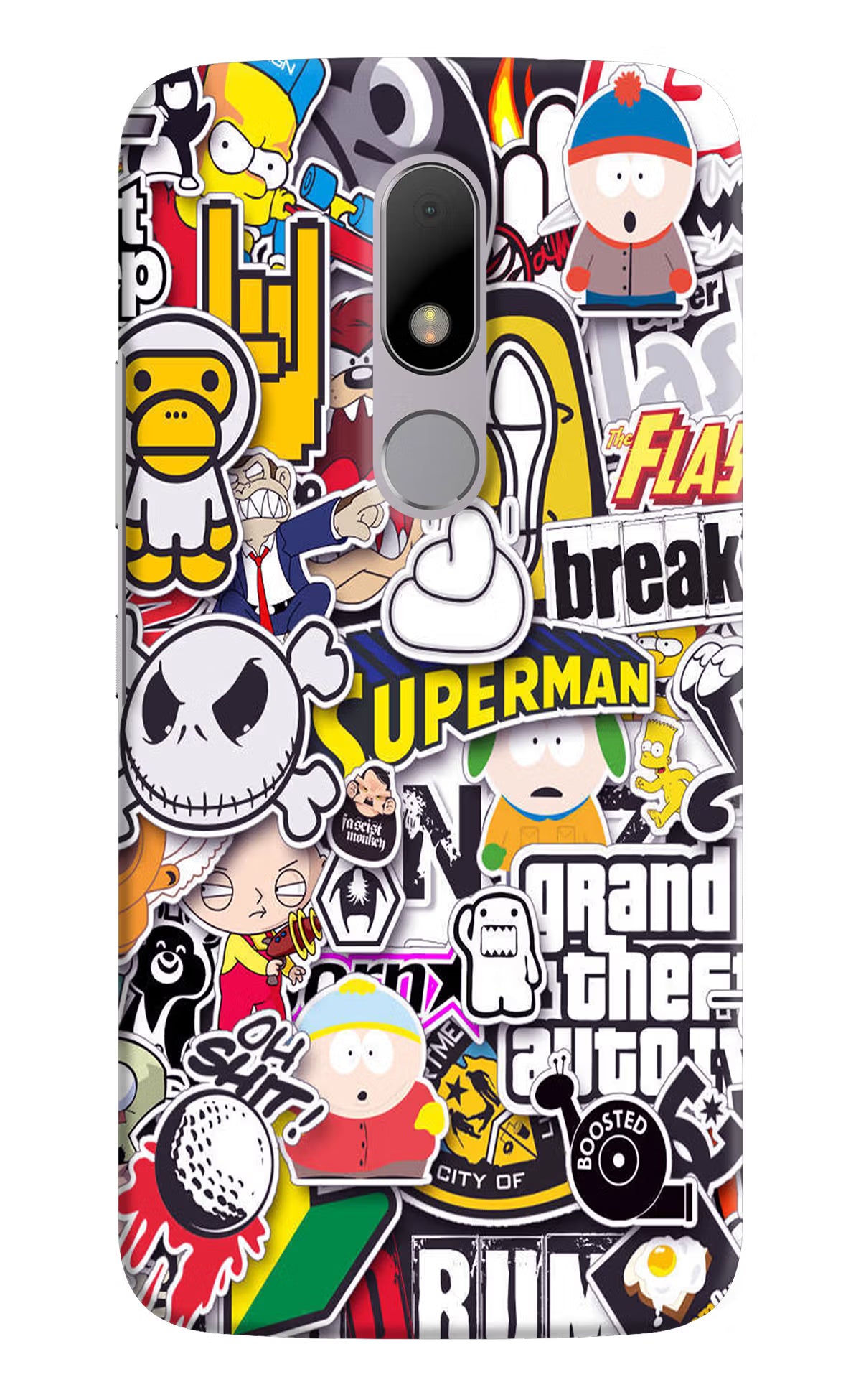 Sticker Bomb Moto M Back Cover - Sticker Bomb Moto M Hard Case Back Cover by Casekaro Sticker Bomb Moto M Hard Case Back Cover by Casekaro