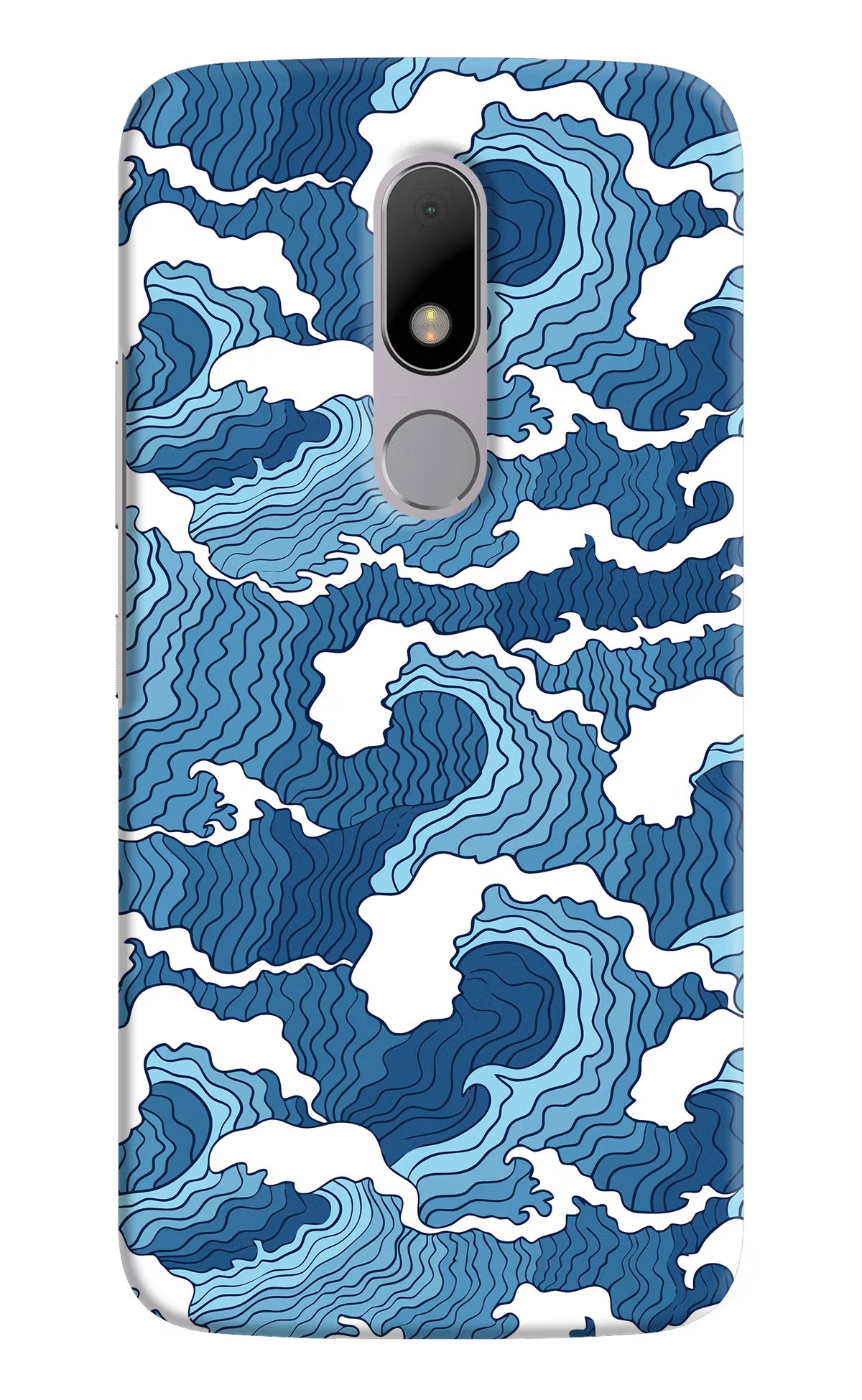 Blue Waves Moto M Back Cover - Blue Waves Moto M Hard Case Back Cover by Casekaro Blue Waves Moto M Hard Case Back Cover by Casekaro