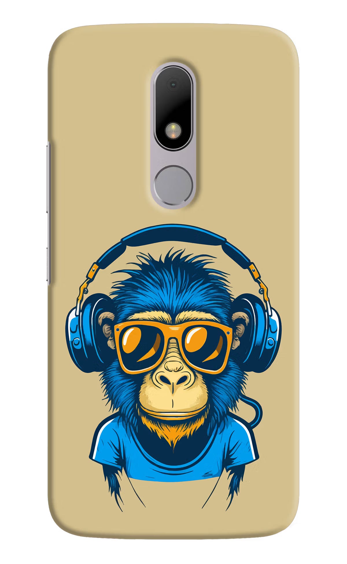 Monkey Headphone Moto M Back Cover - Monkey Headphone Moto M Hard Case Back Cover by Casekaro Monkey Headphone Moto M Hard Case Back Cover by Casekaro