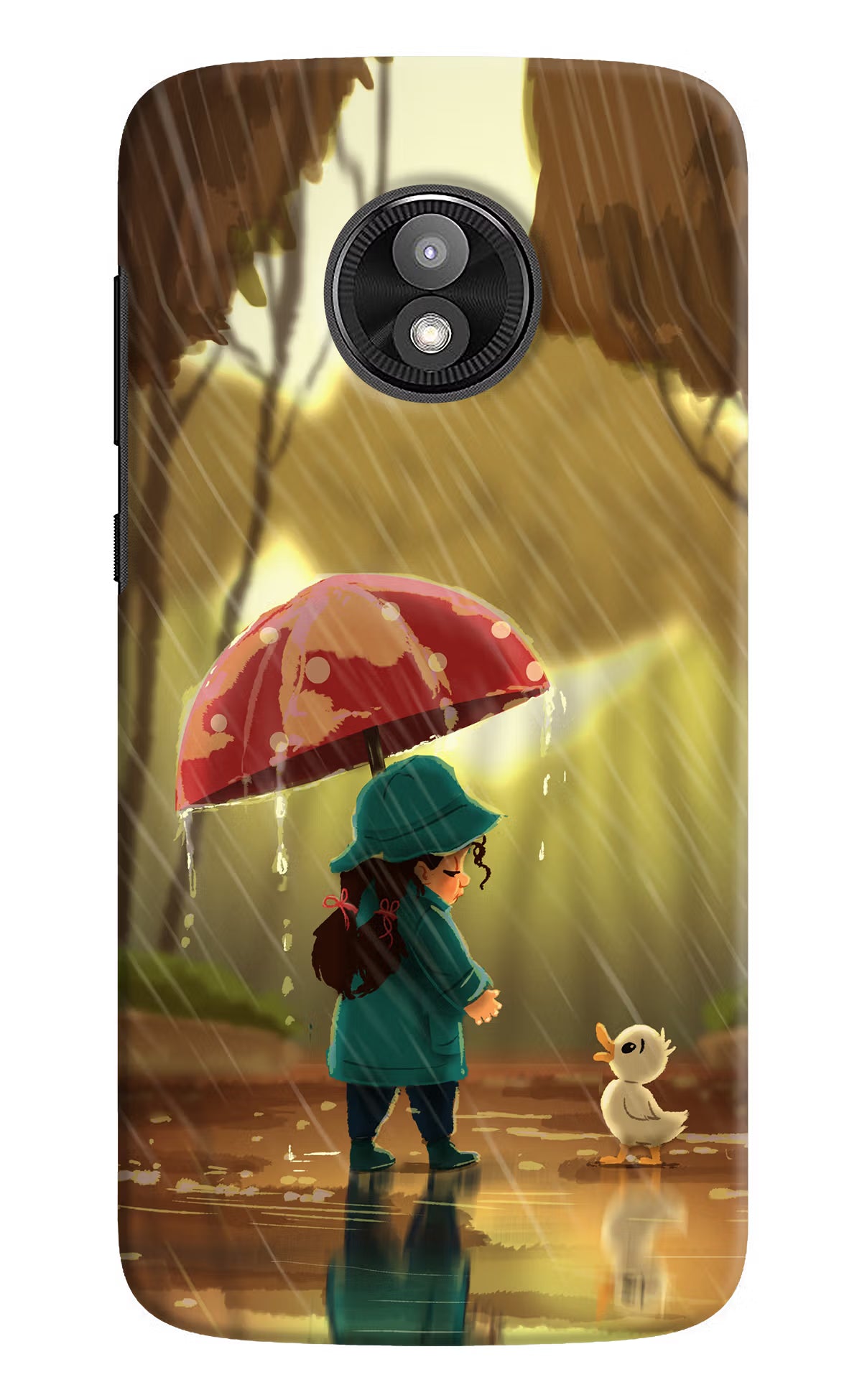 Rainy Day Moto E5 Play Back Cover - Rainy Day Moto E5 Play Hard Case Back Cover by Casekaro Rainy Day Moto E5 Play Hard Case Back Cover by Casekaro