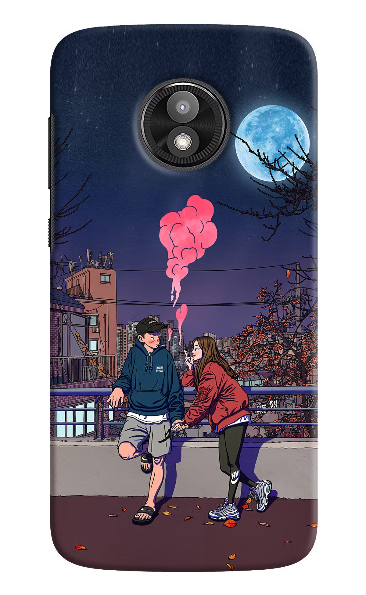 Chilling Couple Moto E5 Play Back Cover - Chilling Couple Moto E5 Play Hard Case Back Cover by Casekaro Chilling Couple Moto E5 Play Hard Case Back Cover by Casekaro