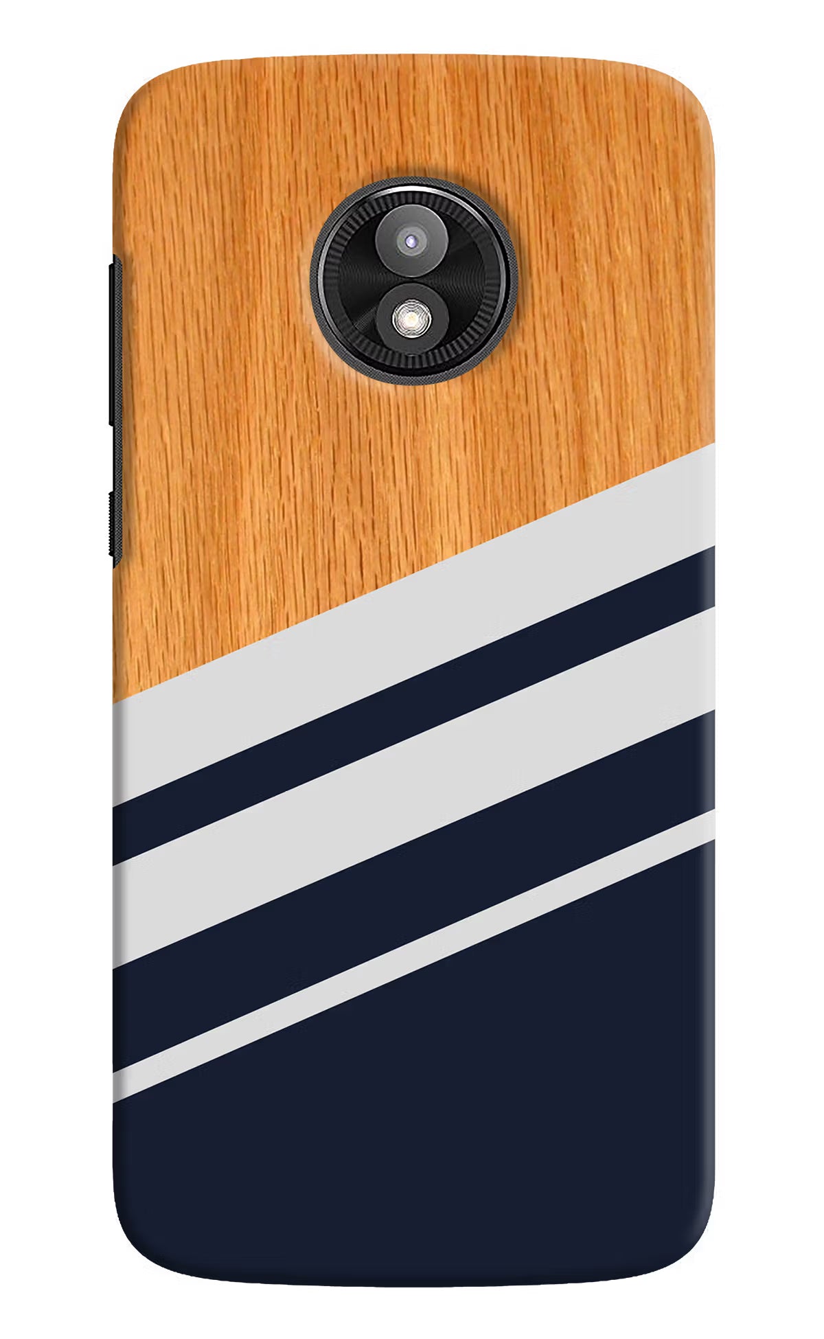 Blue and white wooden Moto E5 Play Back Cover - Blue and white wooden Moto E5 Play Hard Case Back Cover by Casekaro Blue and white wooden Moto E5 Play Hard Case Back Cover by Casekaro