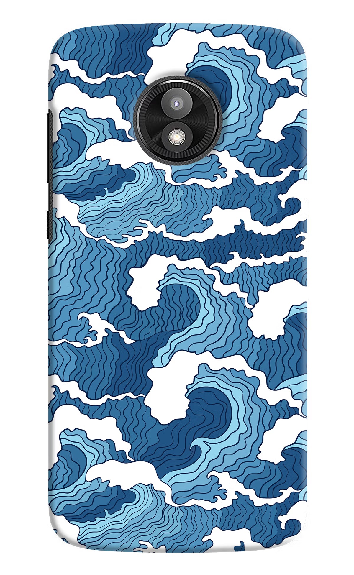 Blue Waves Moto E5 Play Back Cover - Blue Waves Moto E5 Play Hard Case Back Cover by Casekaro Blue Waves Moto E5 Play Hard Case Back Cover by Casekaro