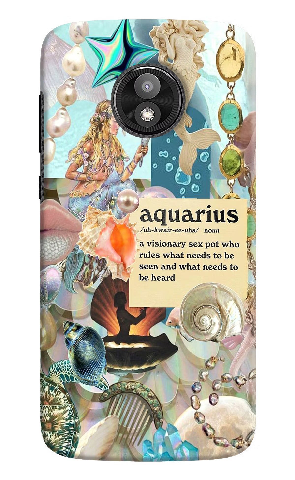Aquarius Zodiac Moto E5 Play Back Cover - Aquarius Zodiac Moto E5 Play Hard Case Back Cover by Casekaro Aquarius Zodiac Moto E5 Play Hard Case Back Cover by Casekaro
