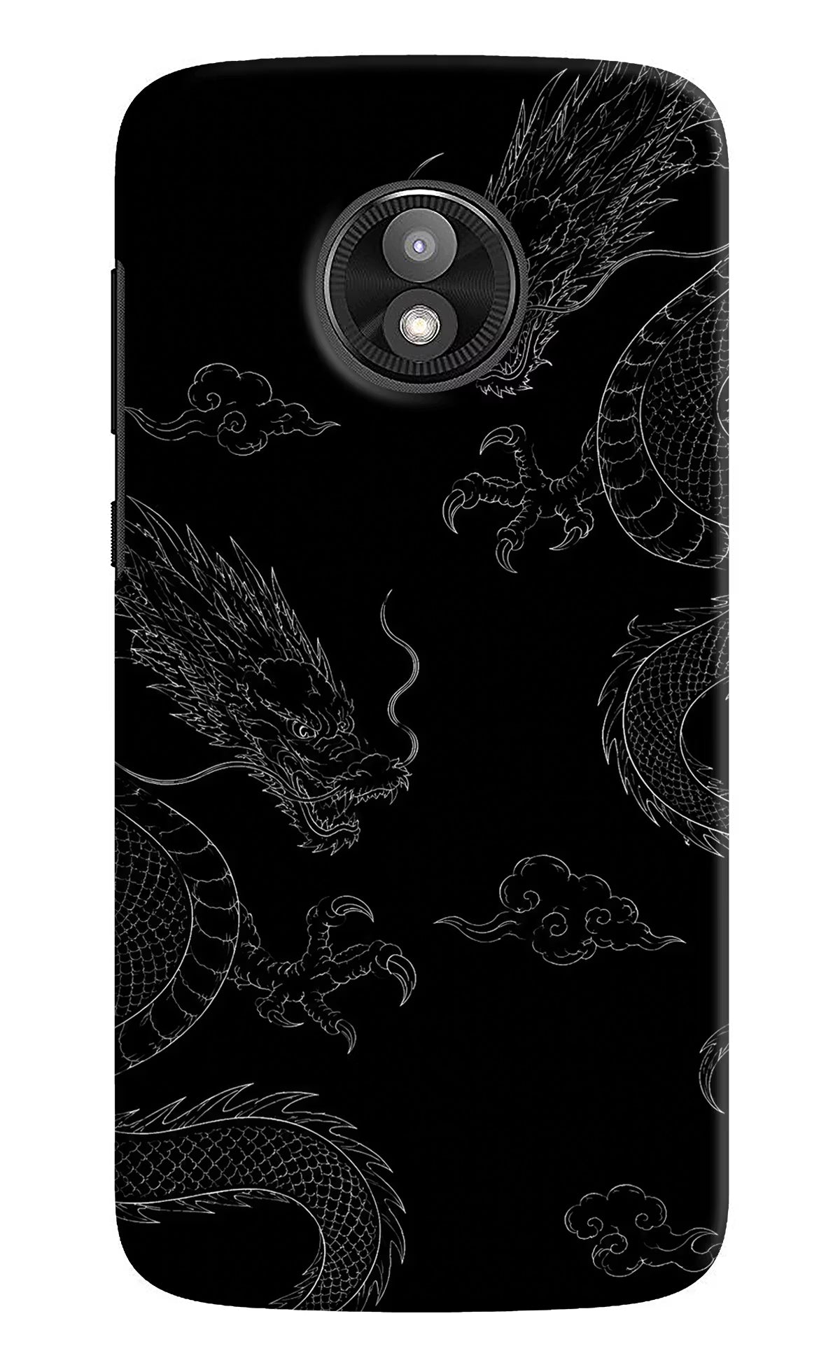 Twin Dragons Moto E5 Play Back Cover - Twin Dragons Moto E5 Play Hard Case Back Cover by Casekaro Twin Dragons Moto E5 Play Hard Case Back Cover by Casekaro
