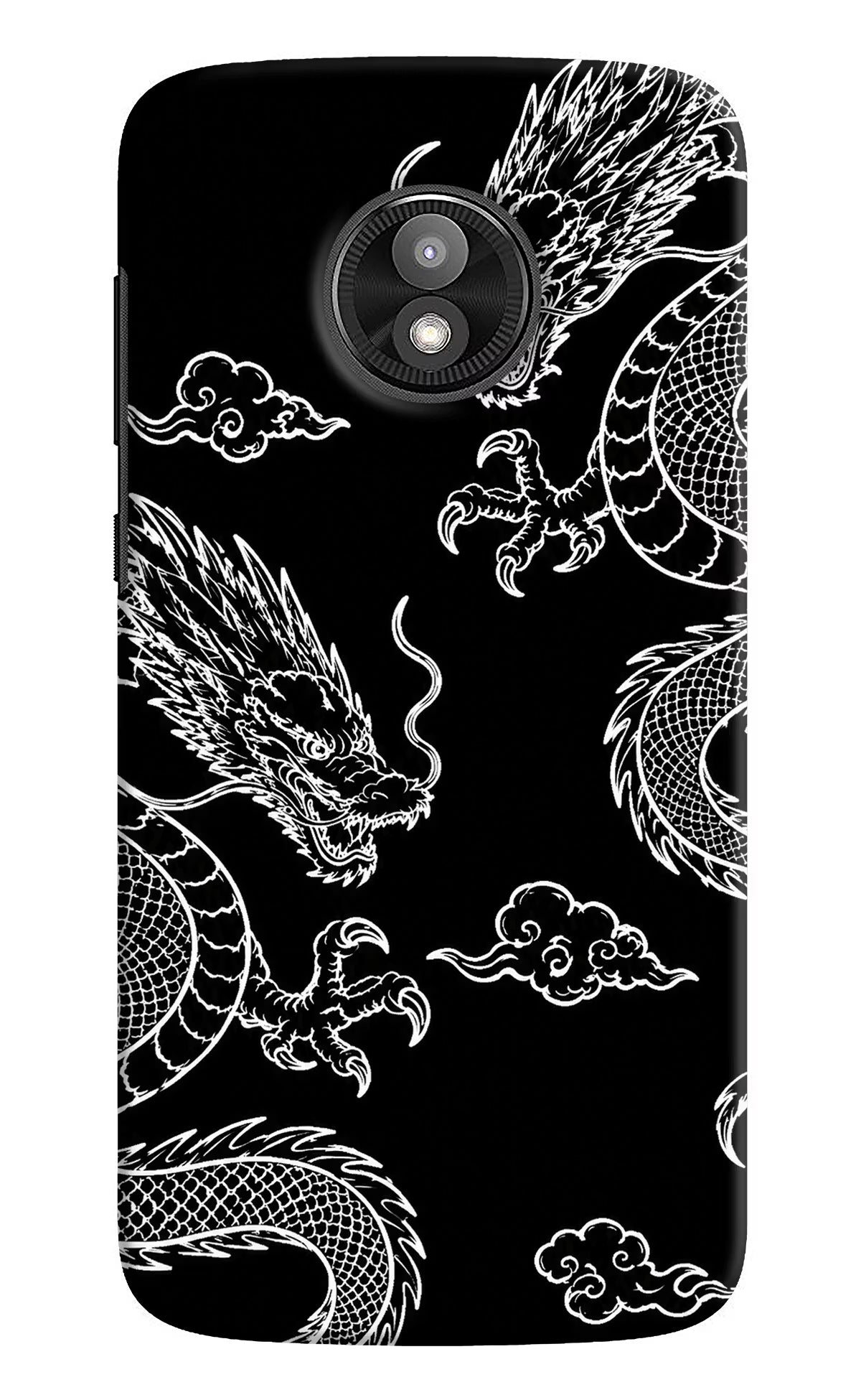 Twin Dragons Moto E5 Play Back Cover - Twin Dragons Moto E5 Play Hard Case Back Cover by Casekaro Twin Dragons Moto E5 Play Hard Case Back Cover by Casekaro