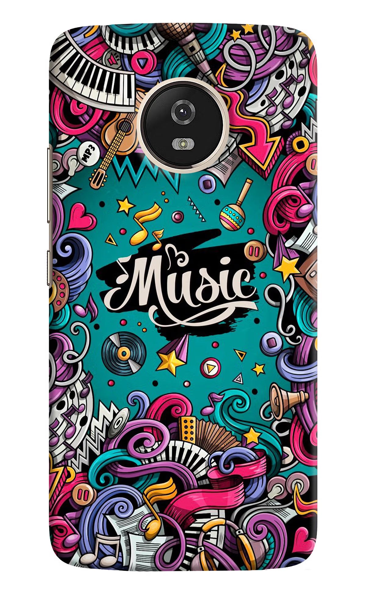 Music Graffiti Moto G5 Back Cover - Music Graffiti Moto G5 Hard Case Back Cover by Casekaro Music Graffiti Moto G5 Hard Case Back Cover by Casekaro
