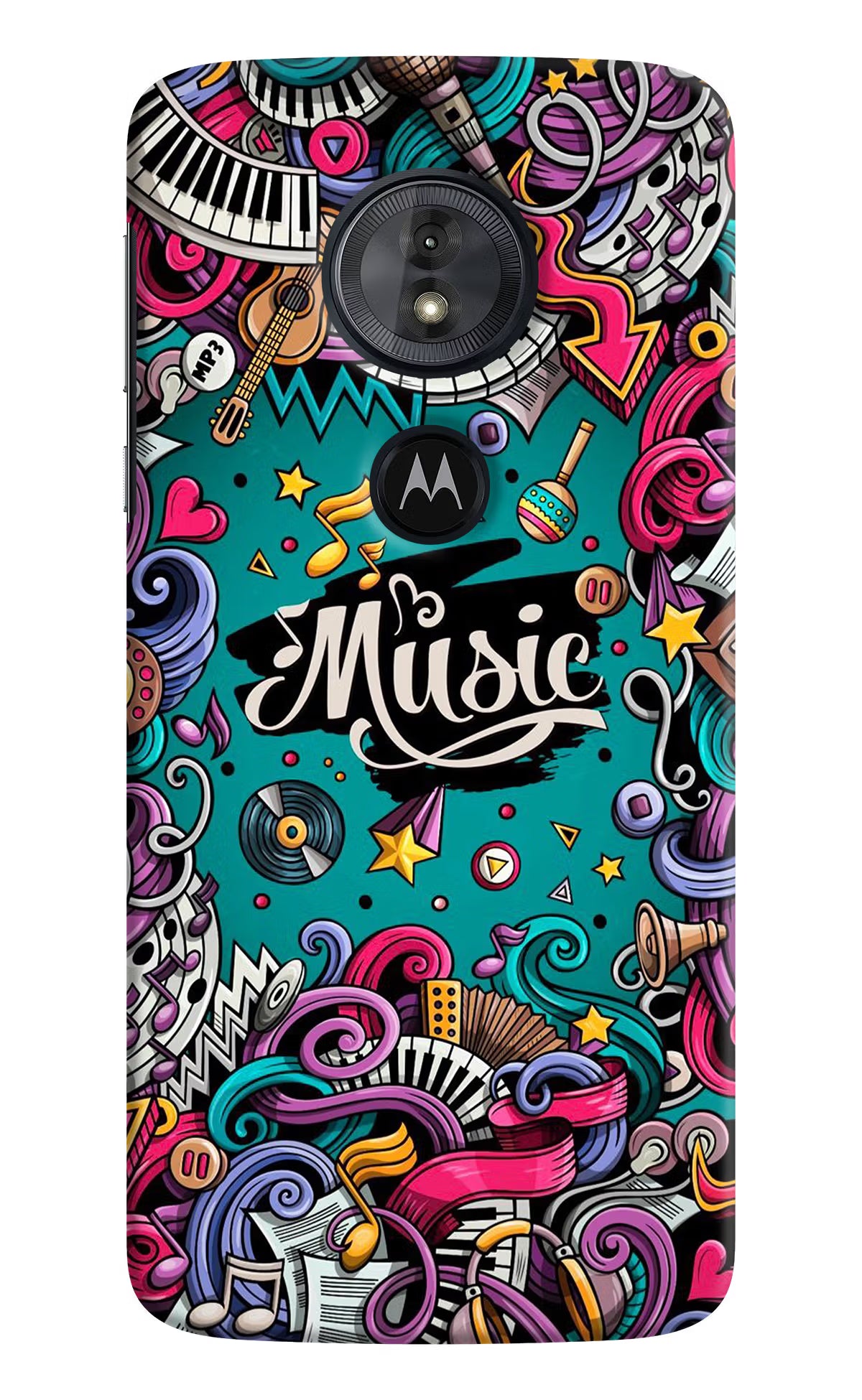 Music Graffiti Moto G6 Play Back Cover - Music Graffiti Moto G6 Play Hard Case Back Cover by Casekaro Music Graffiti Moto G6 Play Hard Case Back Cover by Casekaro