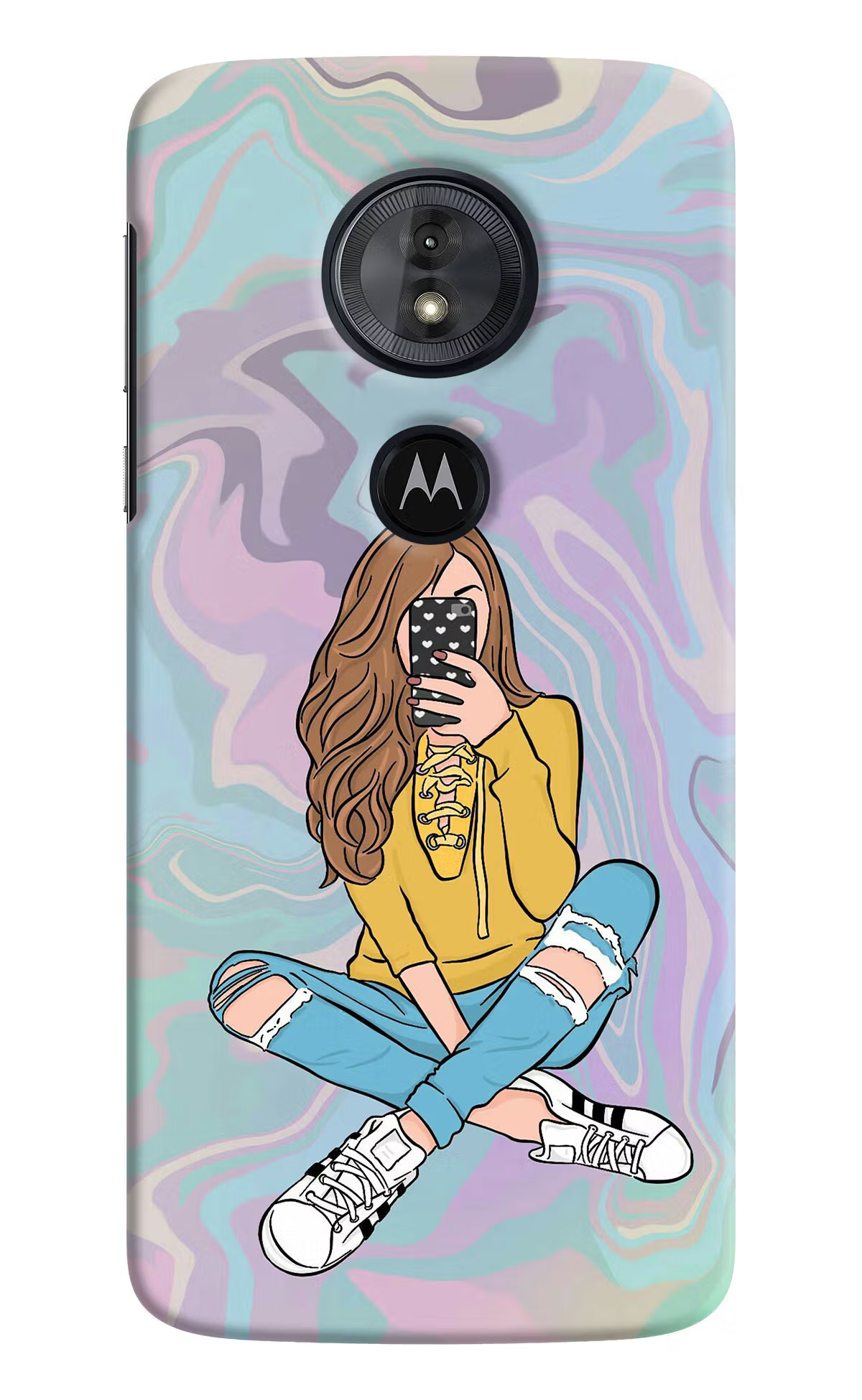 Selfie Girl Moto G6 Play Back Cover - Selfie Girl Moto G6 Play Hard Case Back Cover by Casekaro Selfie Girl Moto G6 Play Hard Case Back Cover by Casekaro