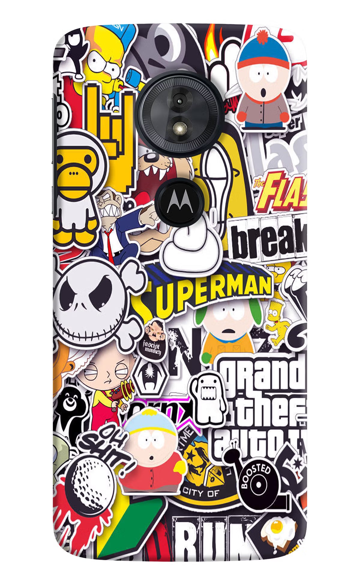 Sticker Bomb Moto G6 Play Back Cover - Sticker Bomb Moto G6 Play Hard Case Back Cover by Casekaro Sticker Bomb Moto G6 Play Hard Case Back Cover by Casekaro